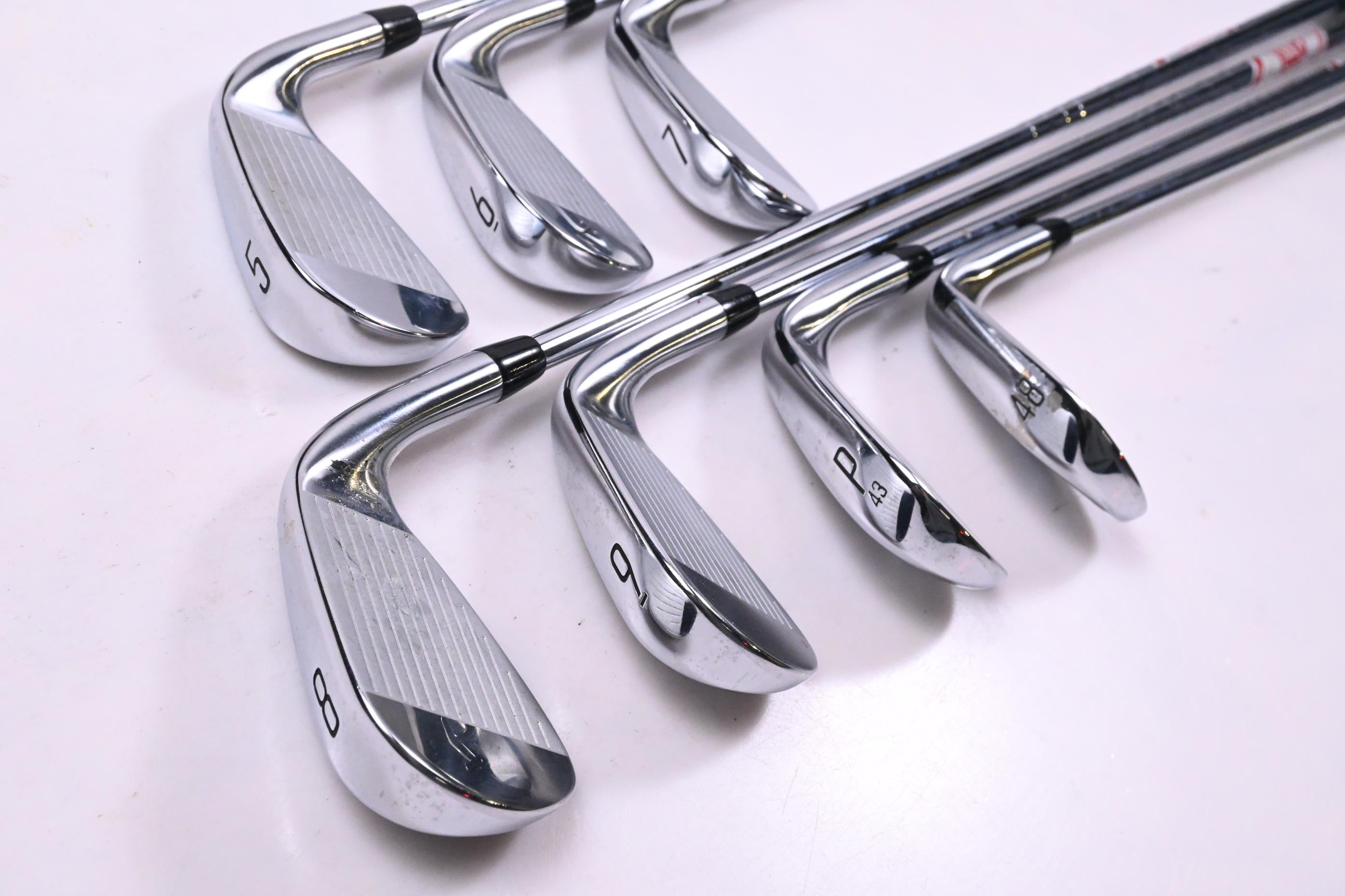Left Hand Titleist T350 Irons / 5-PW+GW / Regular Flex AMT Red R300 Shafts