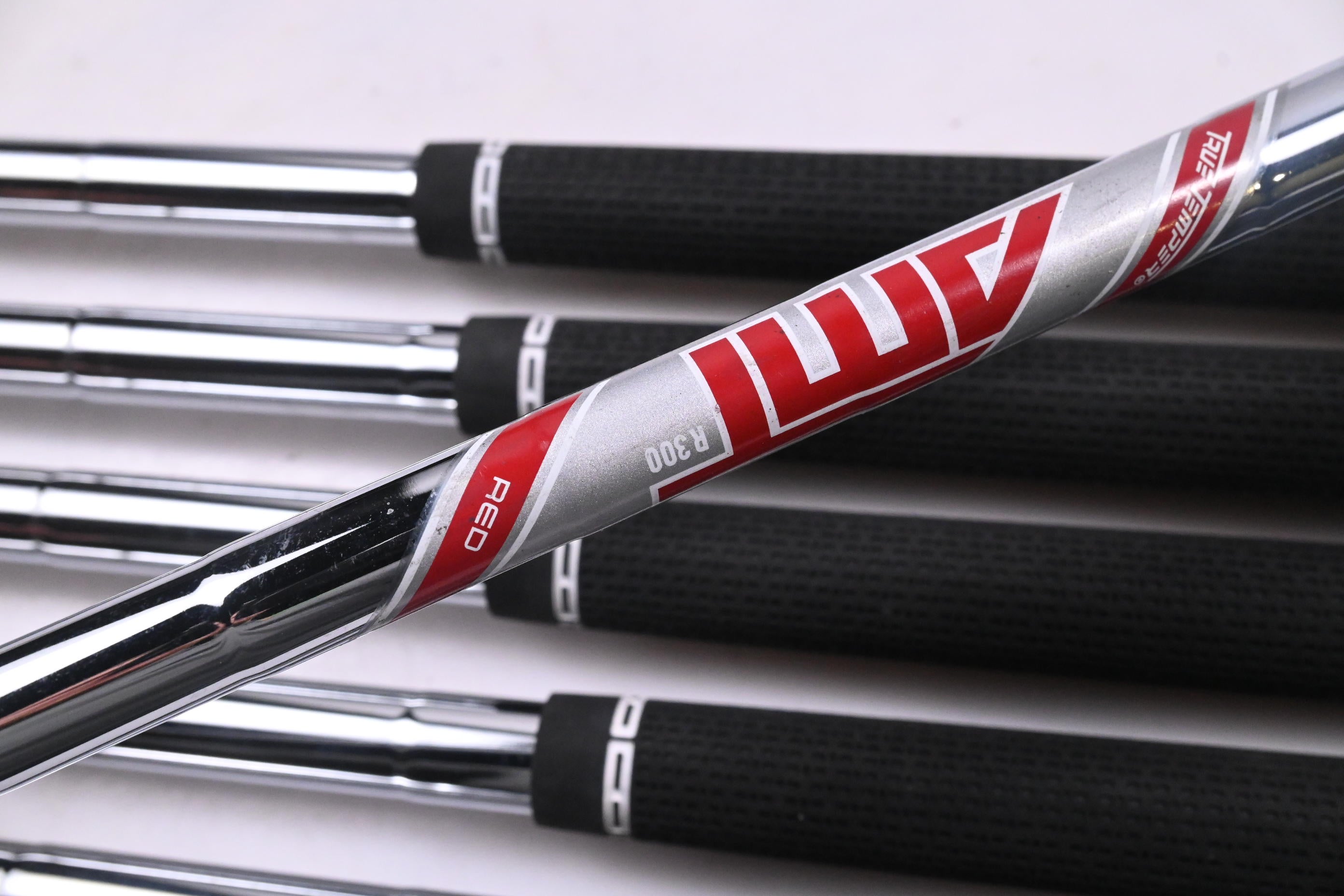 Left Hand Titleist T350 Irons / 5-PW+GW / Regular Flex AMT Red R300 Shafts