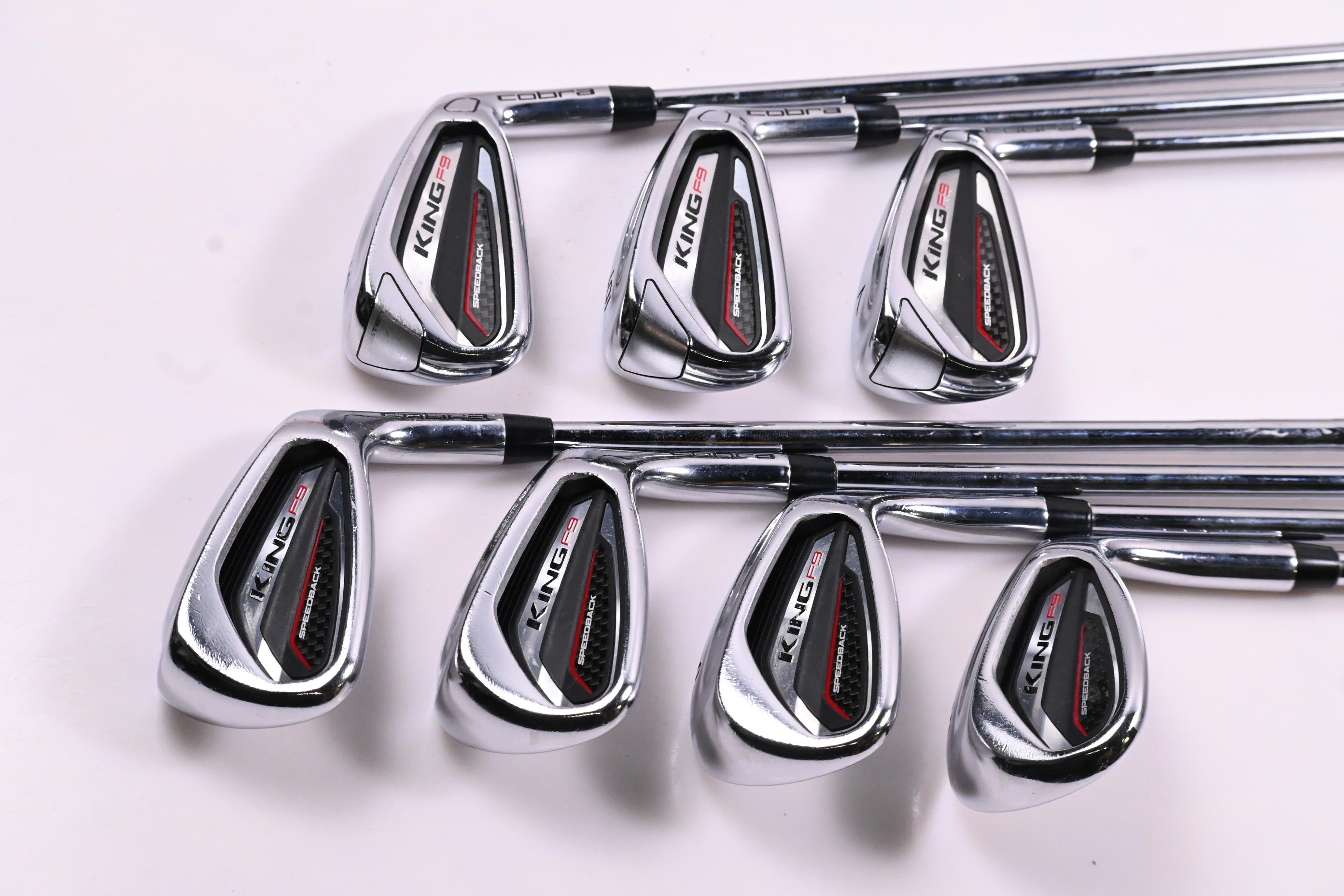Cobra King F9 Irons / 5-PW+SW / Regular Flex KBS Tour 90 Shafts