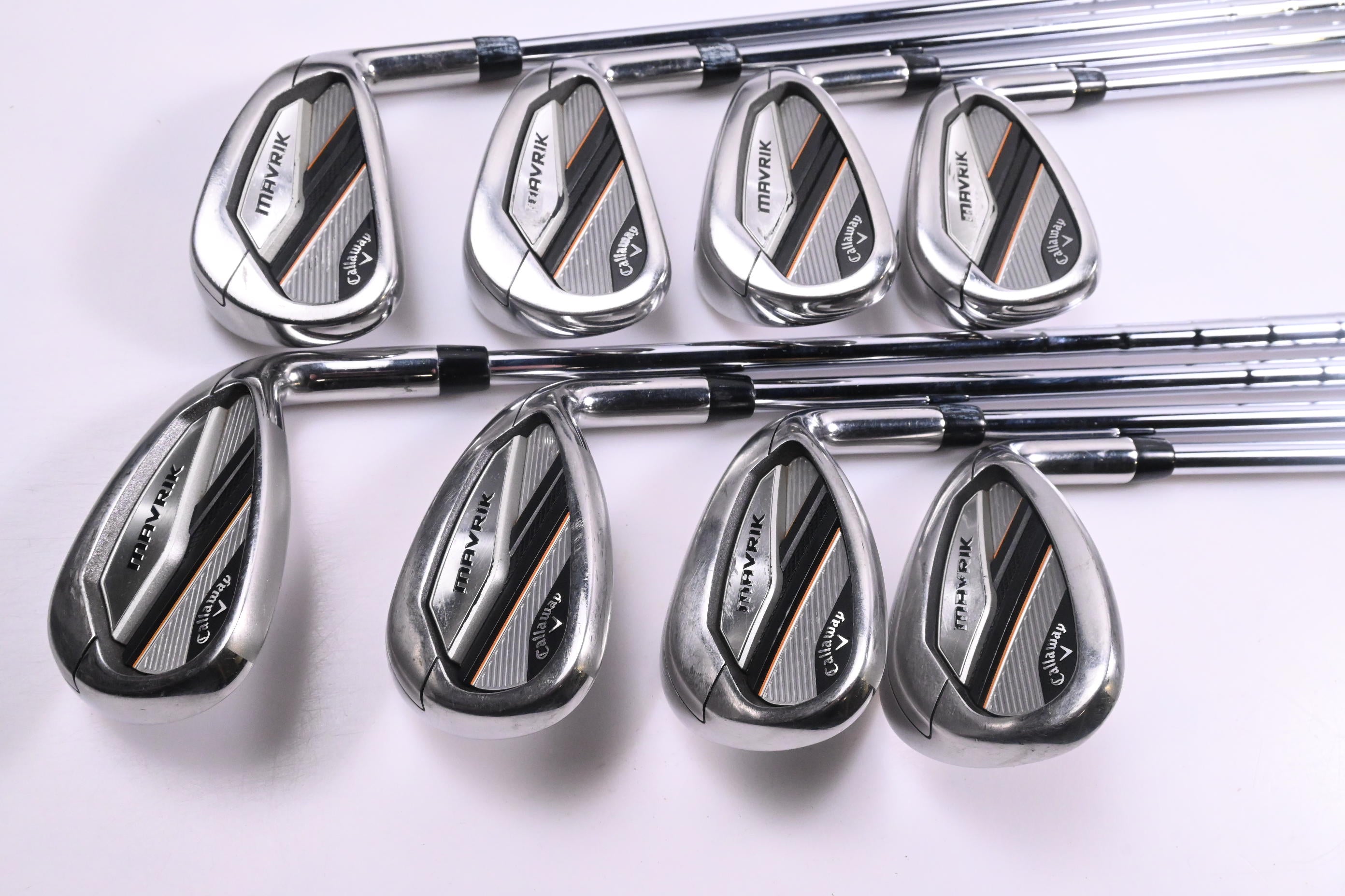 Callaway Mavrik Irons / 5-PW+AW+GW+SW / Stiff Flex Elevate ETS 115 Shafts