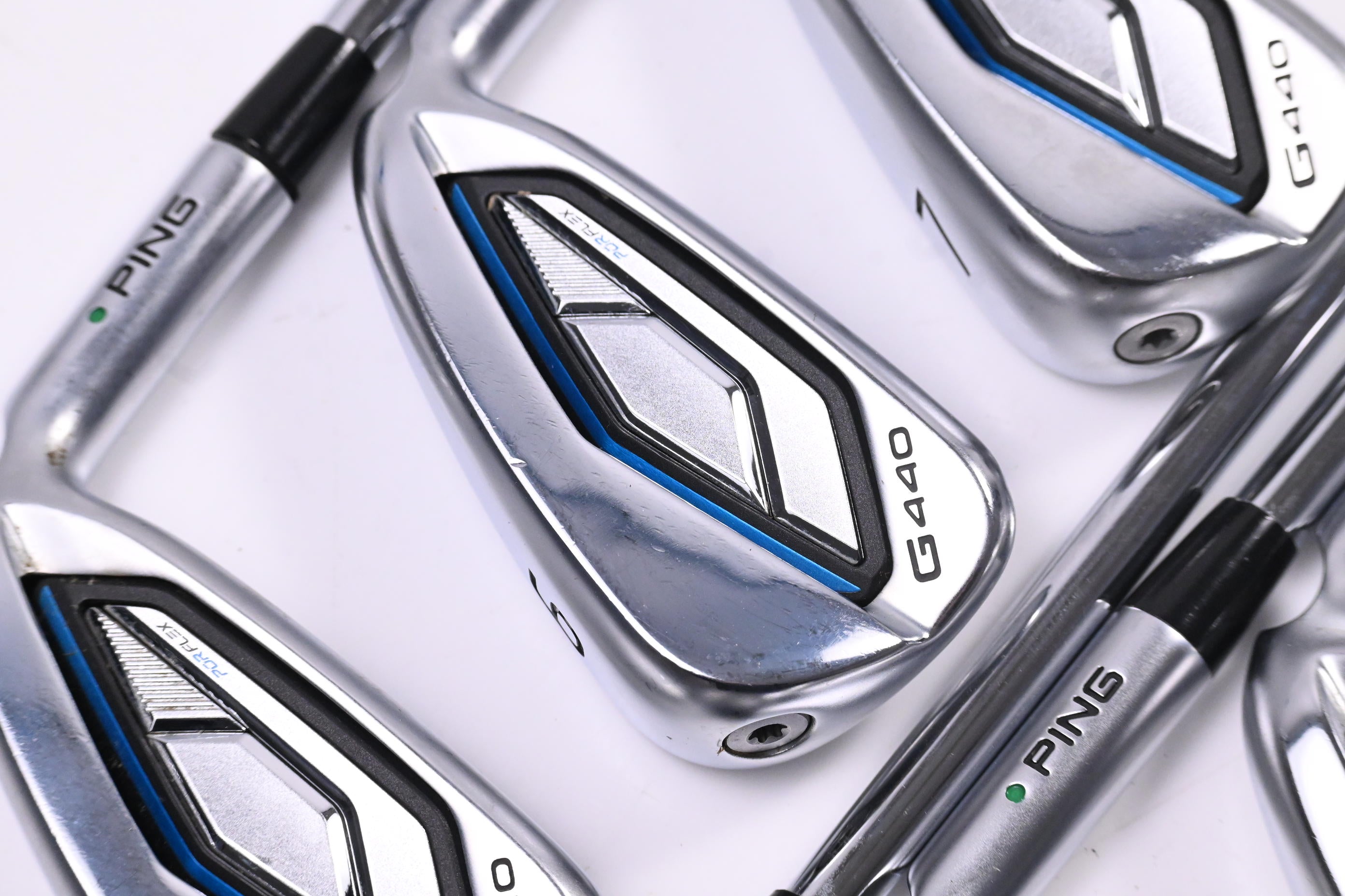 Ping G440 Irons / 5-PW+56° / Green Dot / Regular Flex Ping AWT 3.0 Shafts