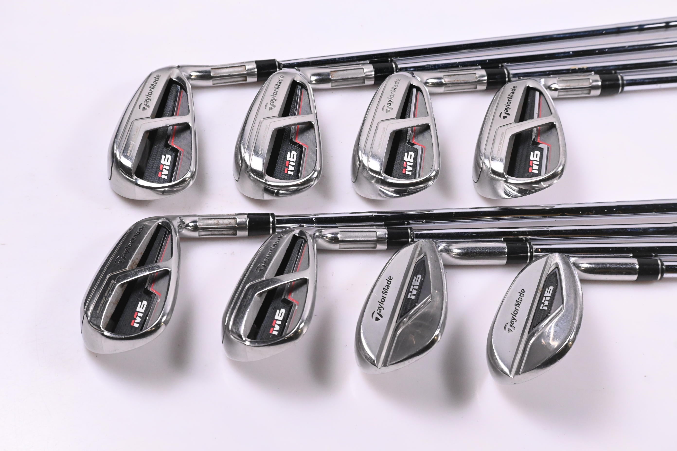 Taylormade M6 Irons / 5-PW+GW+SW / Stiff Flex KBS MAX 85 Shafts