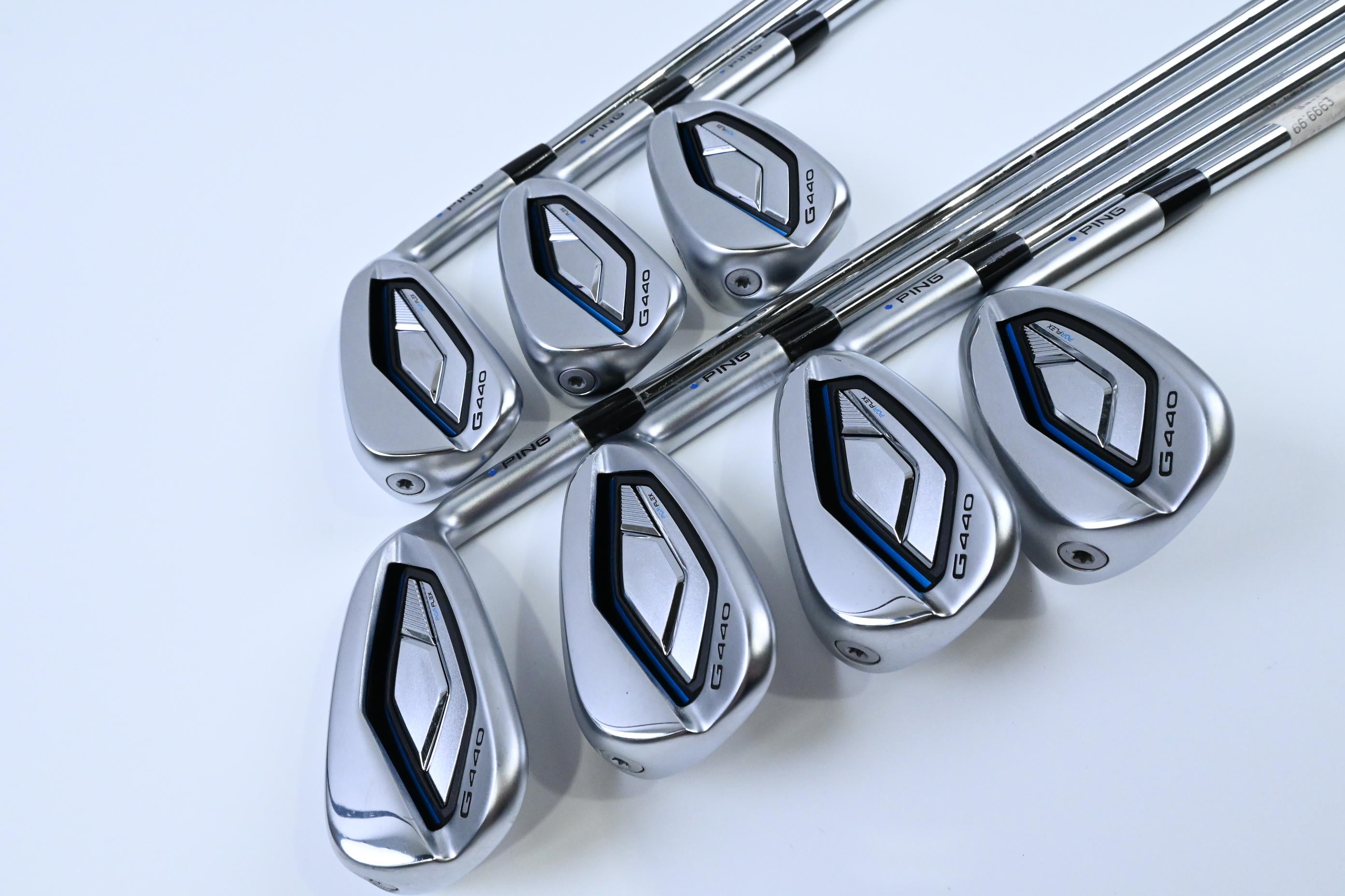Ping G440 Irons / 6-PW+UW+SW / Blue Dot / Regular Flex Ping AWT 3.0 Shafts