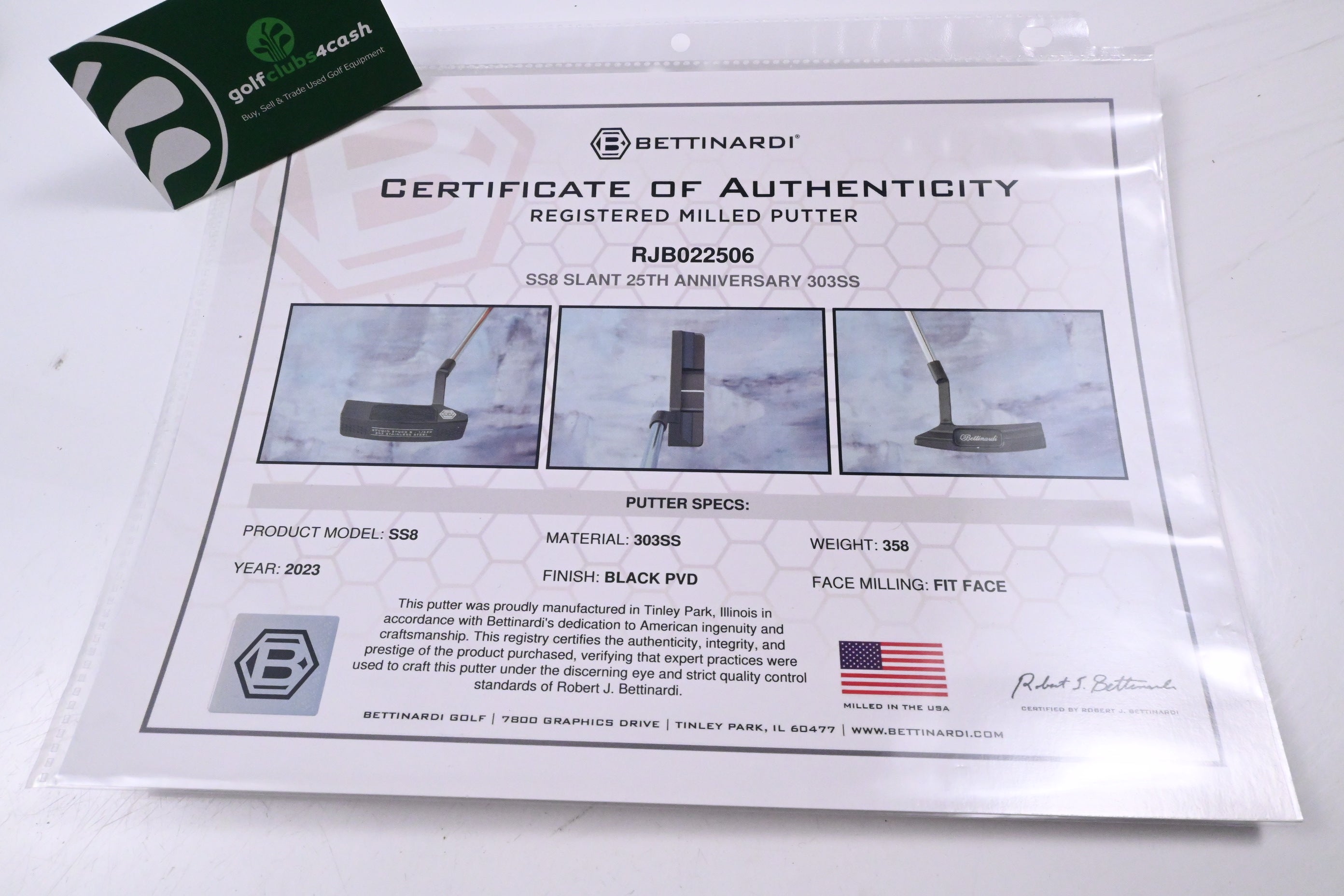 Bettinardi Studio Stock 8 Slant 25th Anniversary Putter / 35 Inch