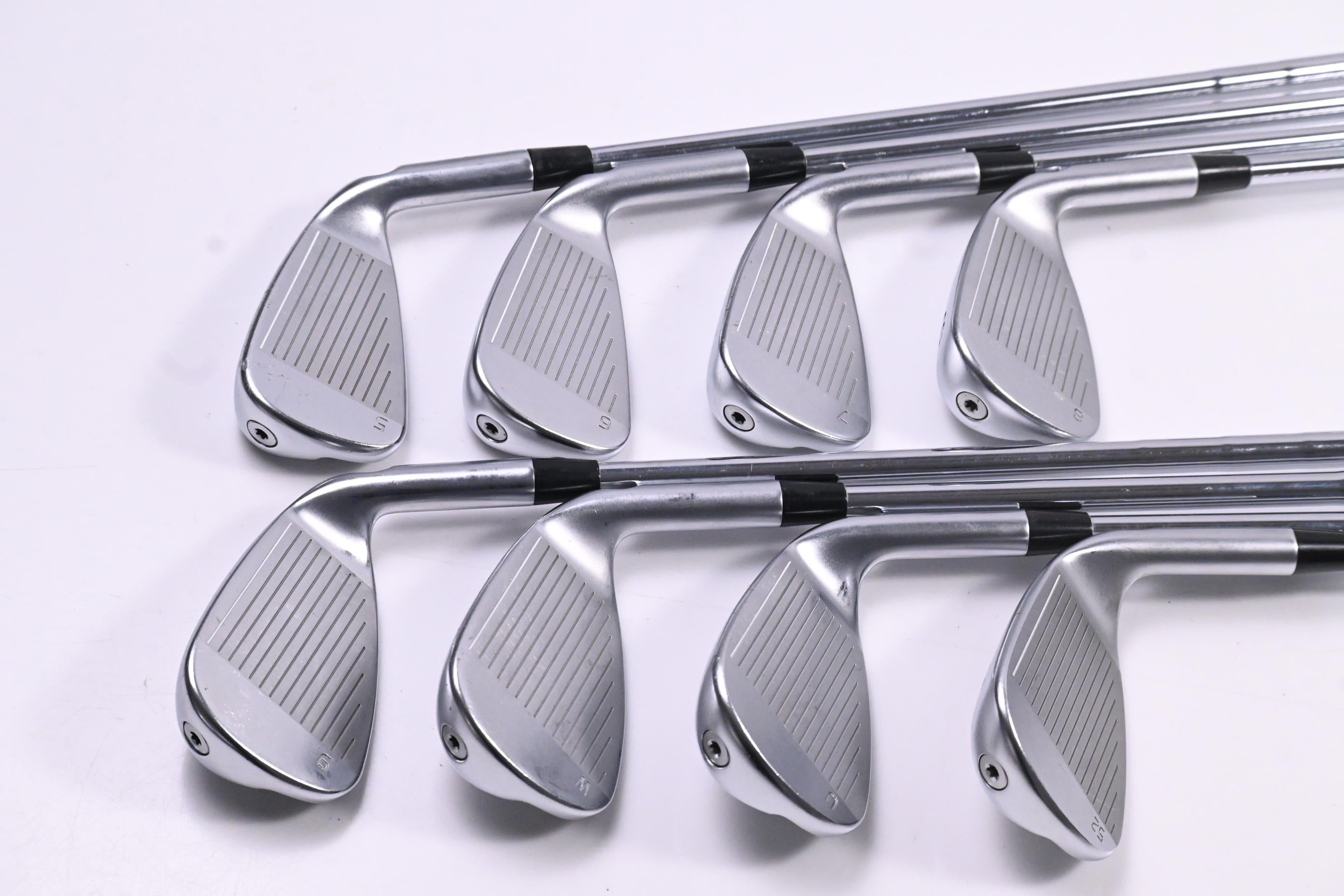 Left Hand Ping G440 Irons / 5-PW+GW+52° / Black Dot / Stiff Flex NS Pro Modus 3