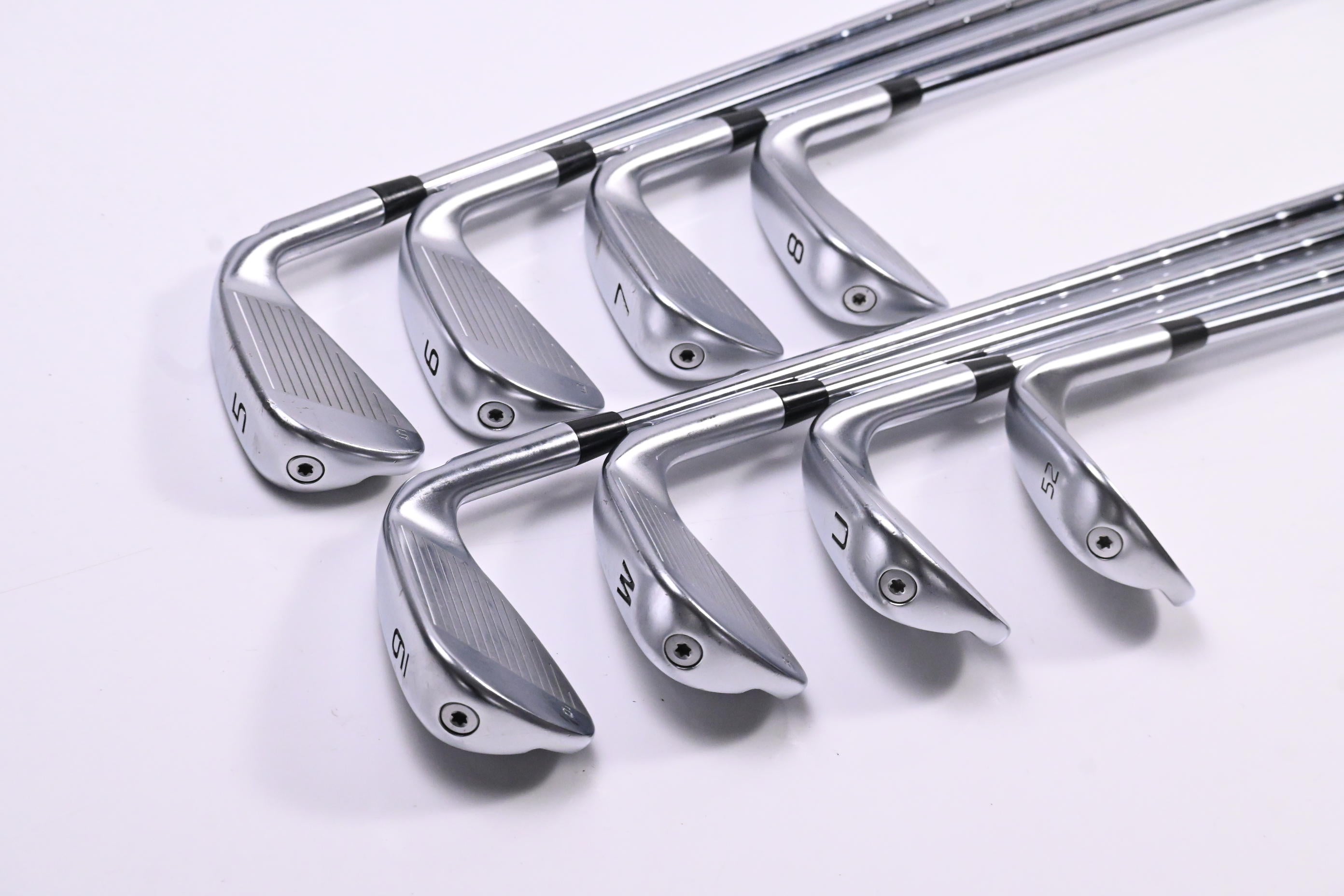 Left Hand Ping G440 Irons / 5-PW+GW+52° / Black Dot / Stiff Flex NS Pro Modus 3