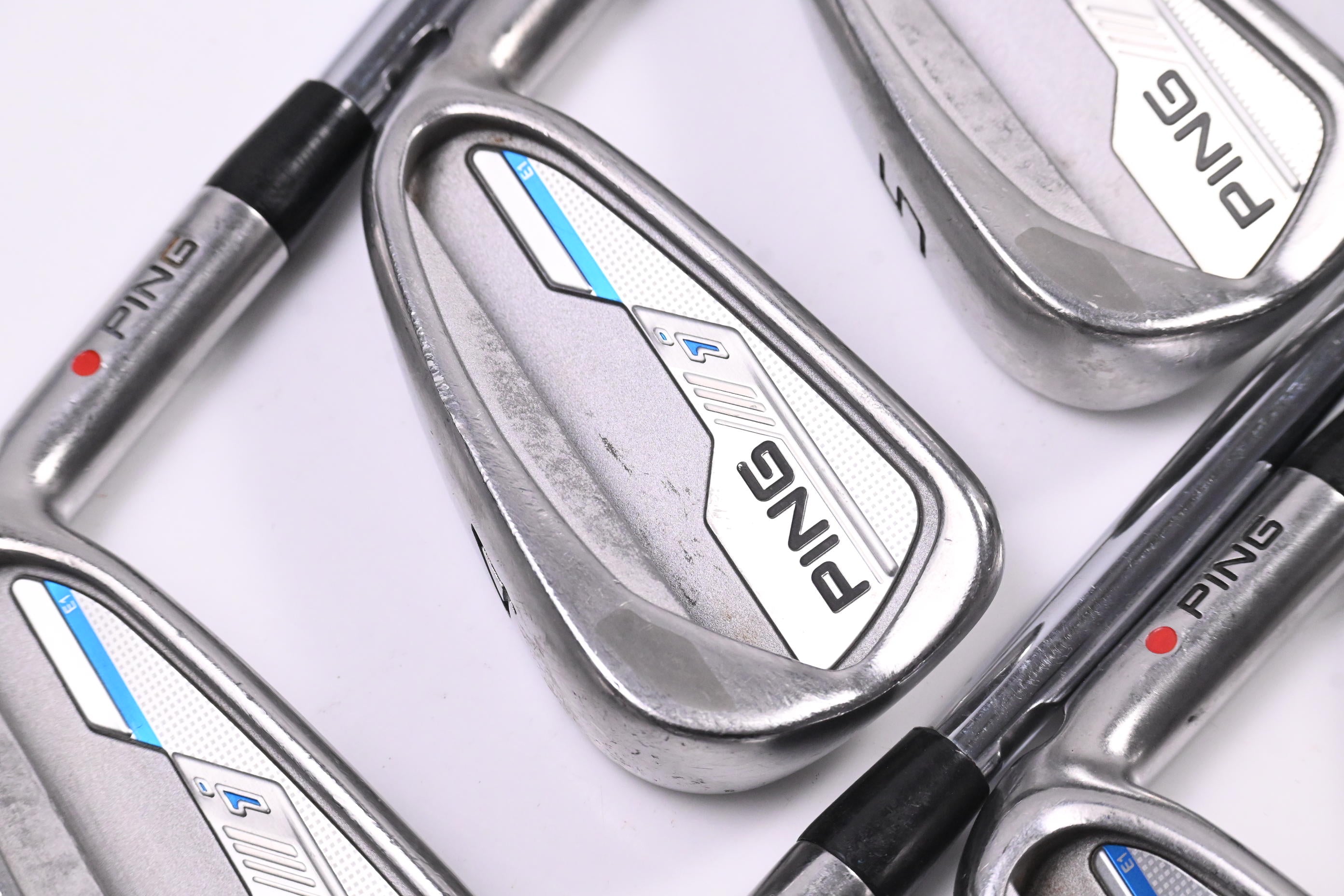 Ping i-Series E1 Irons / 3-PW / Red Dot / Stiff Flex Ping AWT 2.0 Shafts