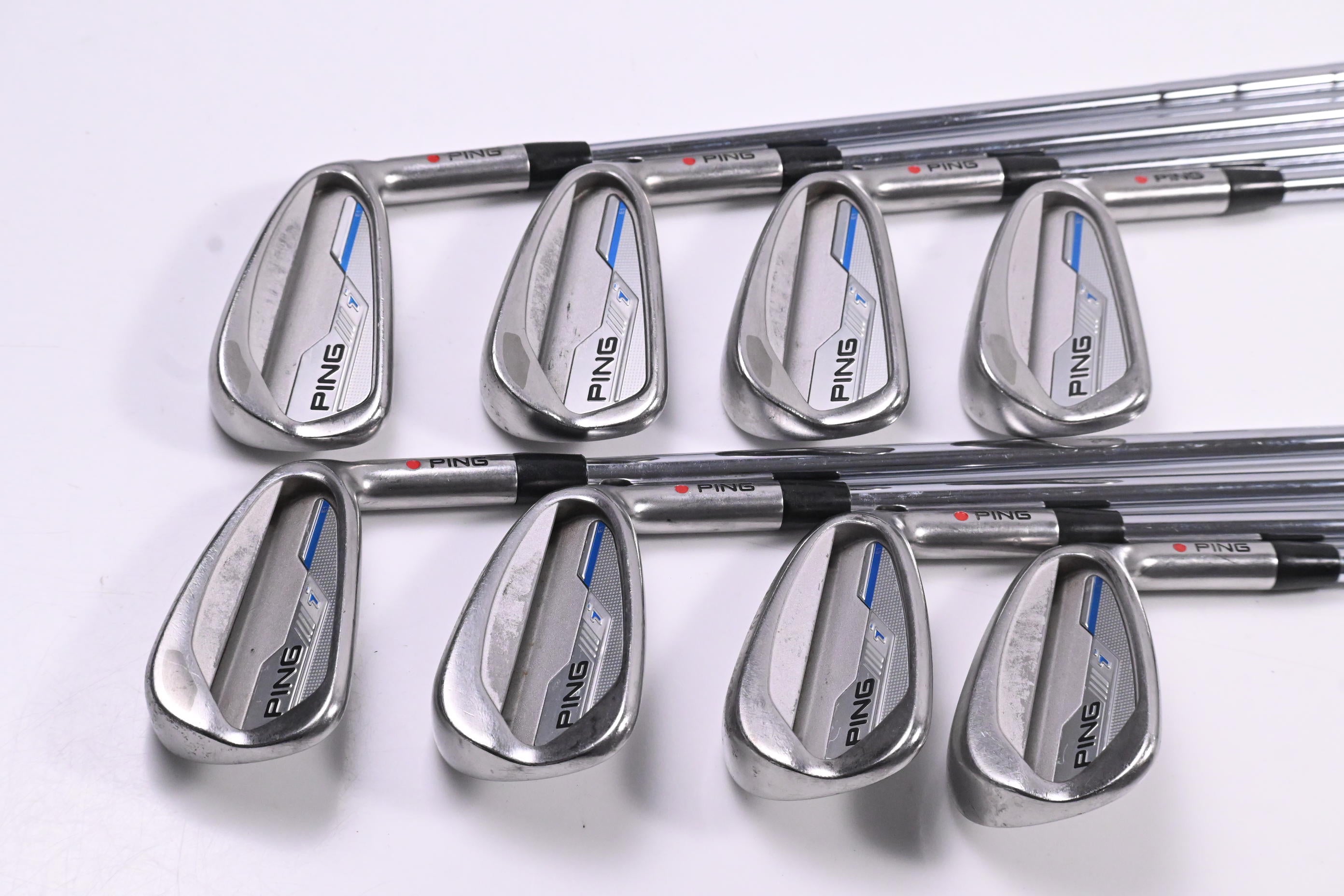 Ping i-Series E1 Irons / 3-PW / Red Dot / Stiff Flex Ping AWT 2.0 Shafts