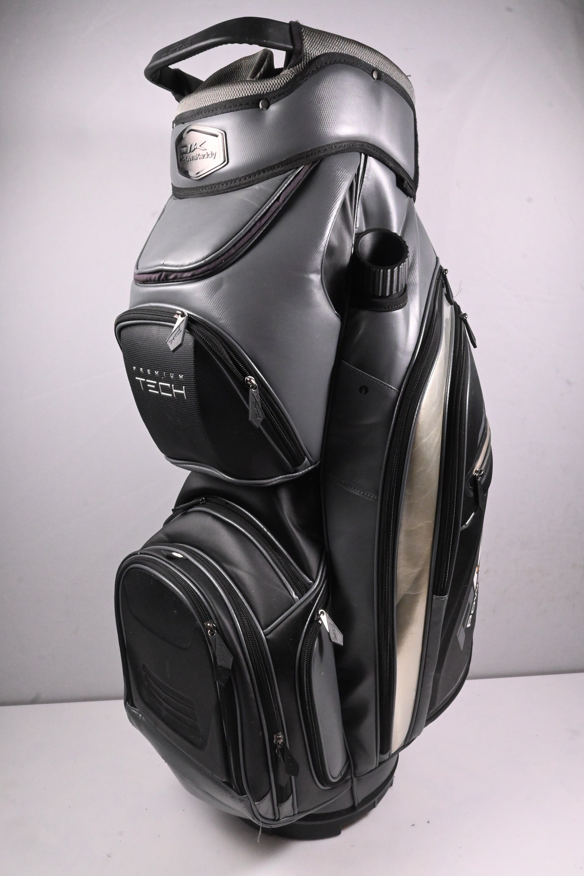 Powakaddy Premium Tech Cart Bag / 14-Way Divider / Black, Grey