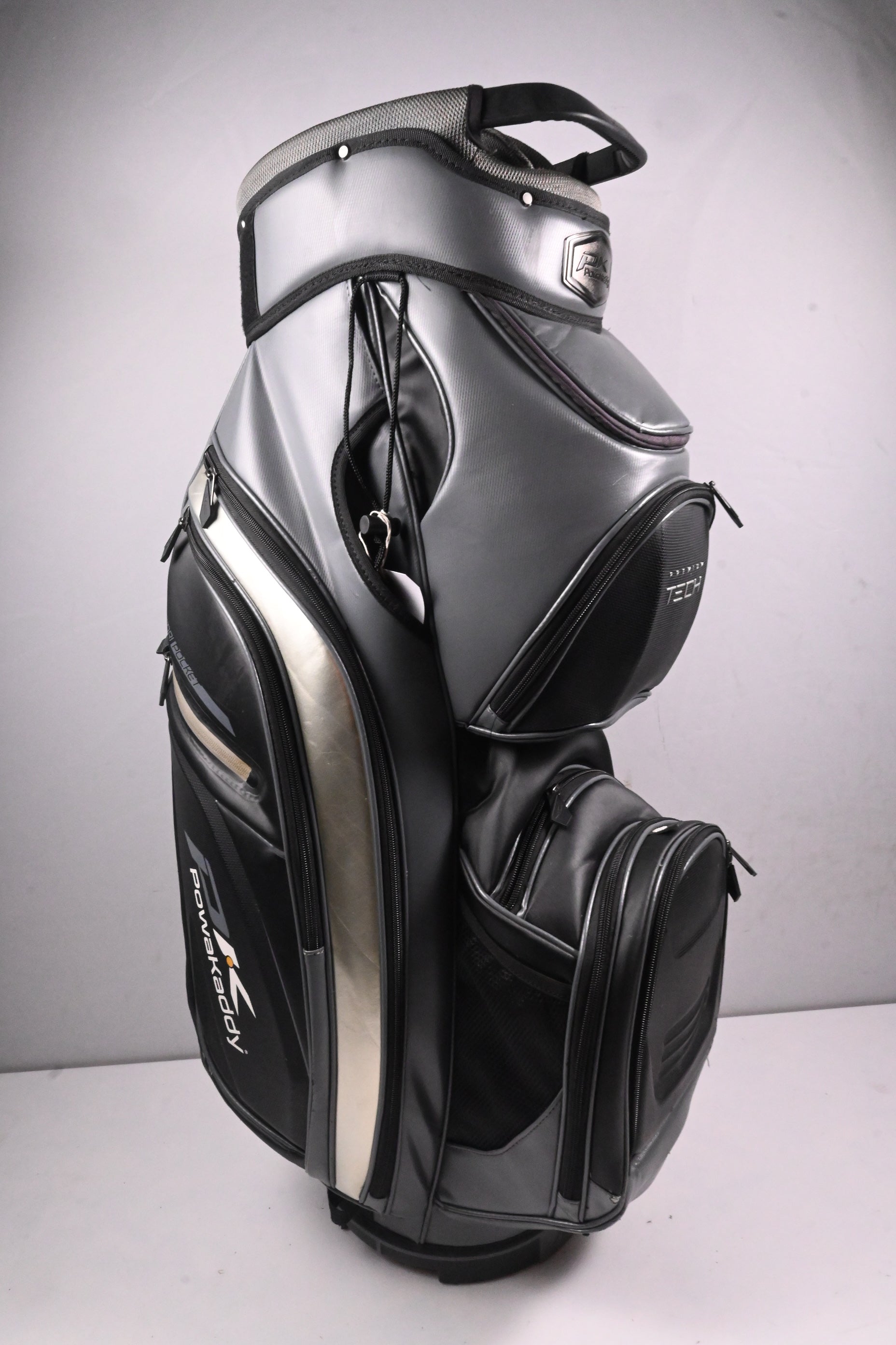 Powakaddy Premium Tech Cart Bag / 14-Way Divider / Black, Grey