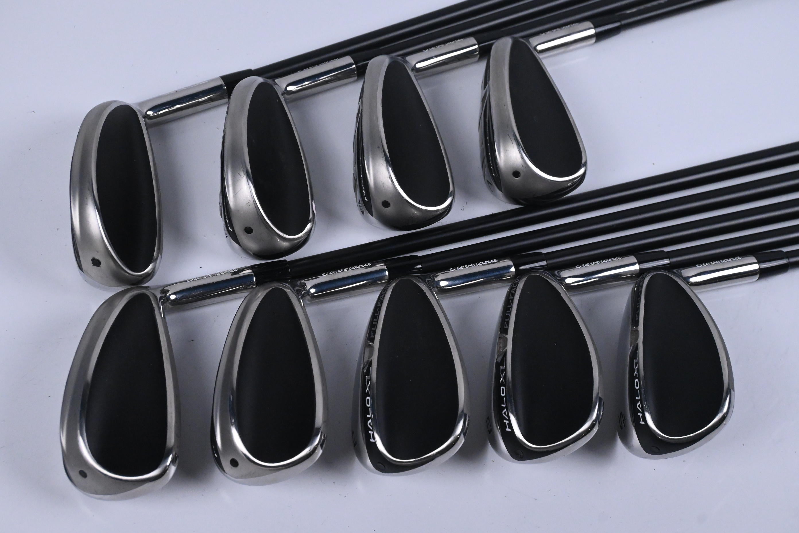 Ladies Cleveland Launcher XL Halo Irons / 4-PW+GW+SW / Ladies Flex UST Helium