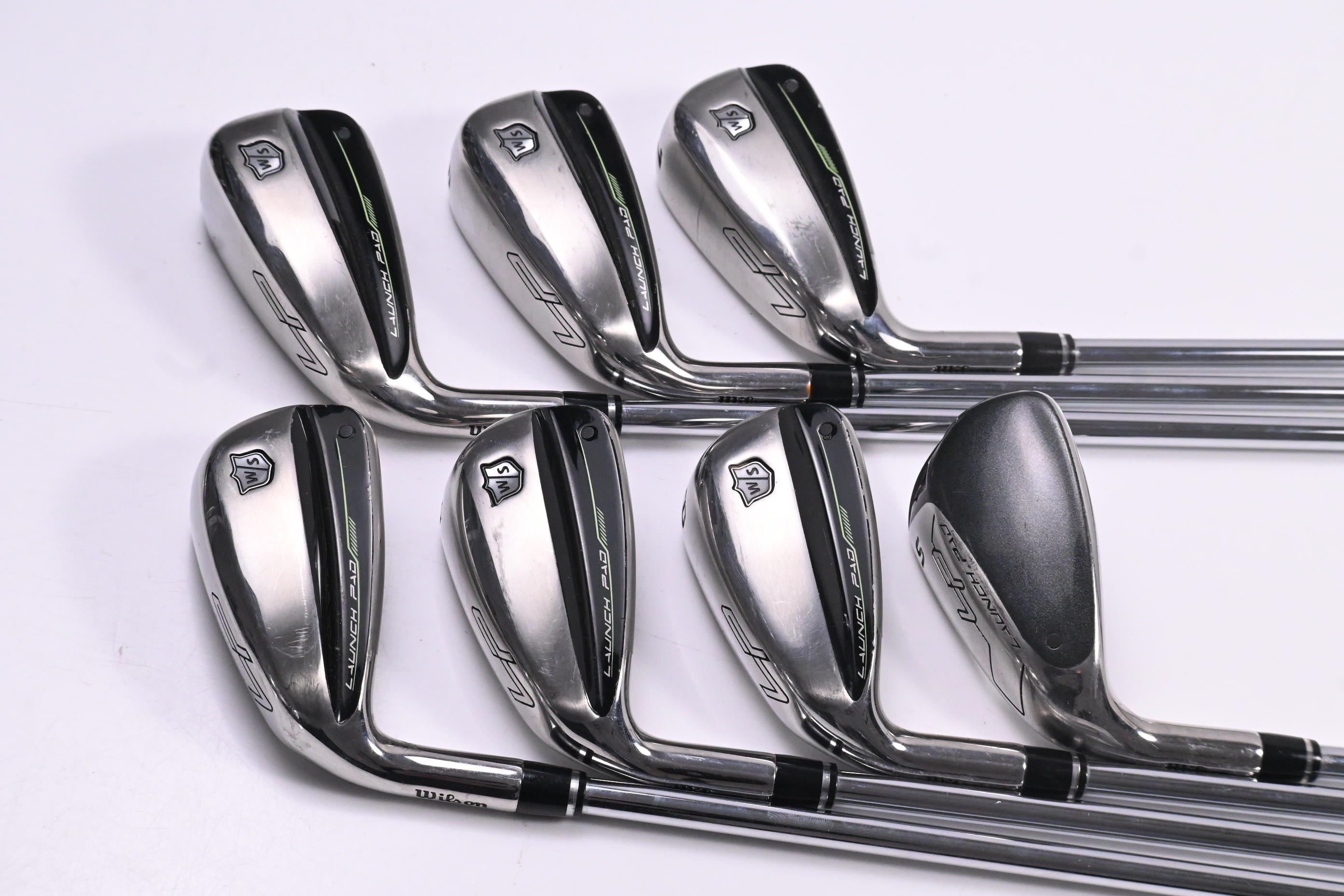 Left Hand Wilson Launch Pad Irons / 5-PW+SW / Regular Flex KBS Max Ultralite