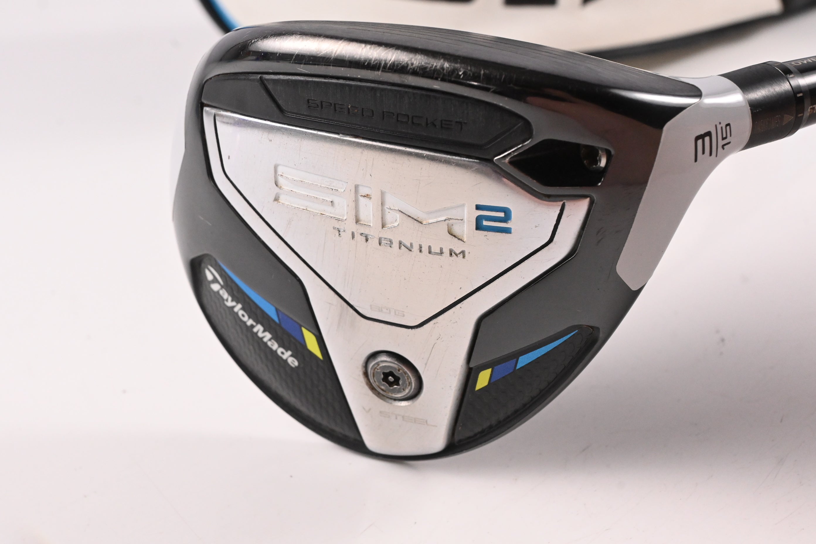 Taylormade SIM2 Ti #3 Wood / 15 Degree / Stiff Flex Tensei AV Blue Raw 65 Shaft