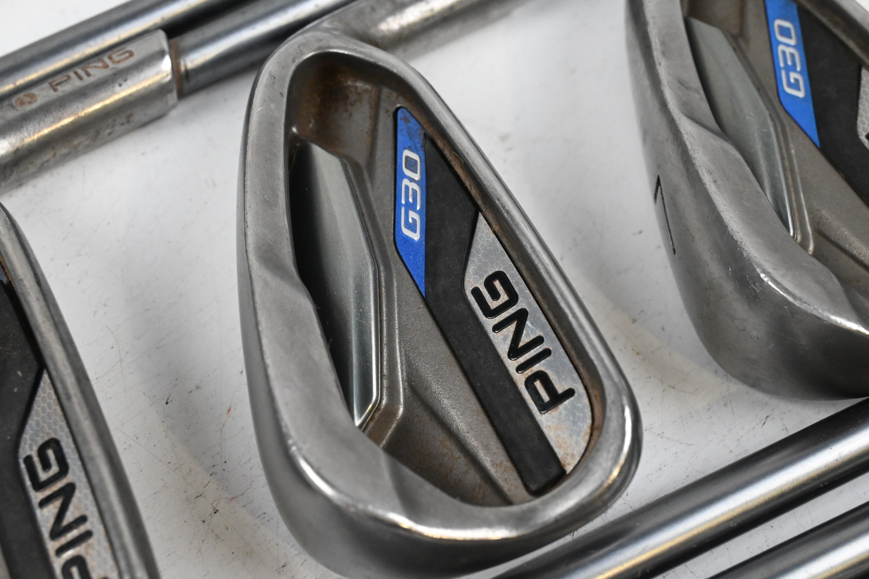 Ping G30 Irons / 4-PW+SW+LW / White Dot / Senior Flex Ping TFC 419 Shafts