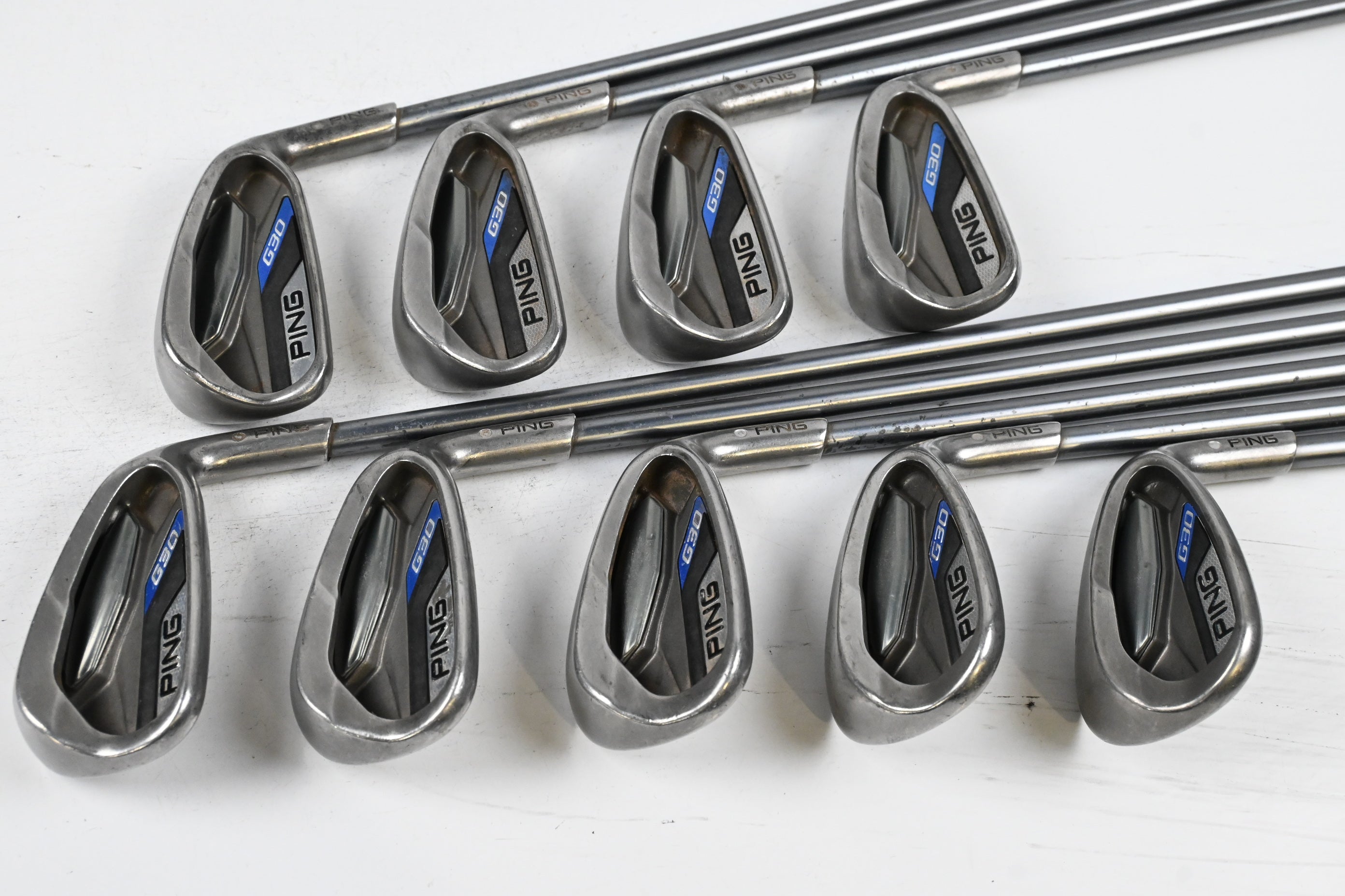 Ping G30 Irons / 4-PW+SW+LW / White Dot / Senior Flex Ping TFC 419 Shafts
