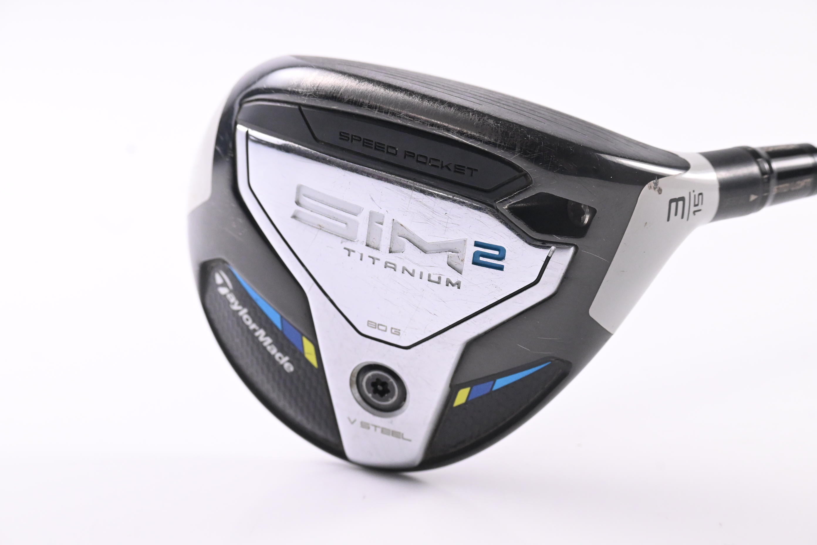 Taylormade SIM2 Ti #3 Wood / 15 Degree / Stiff Flex Tensei AV RAW Blue 65 Shaft