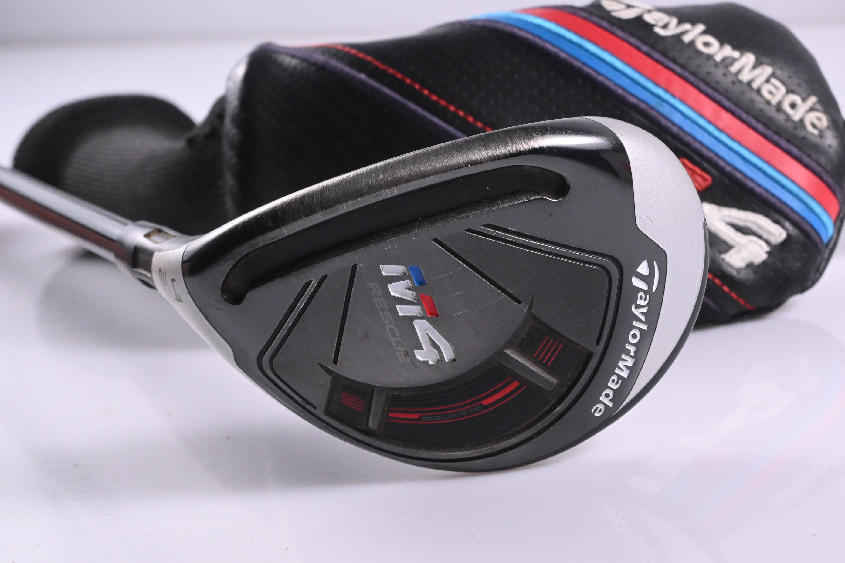 Left Hand Taylormade M4 #4 Hybrid / 22 Degree / Senior Flex Fujikura Atmos Red 5
