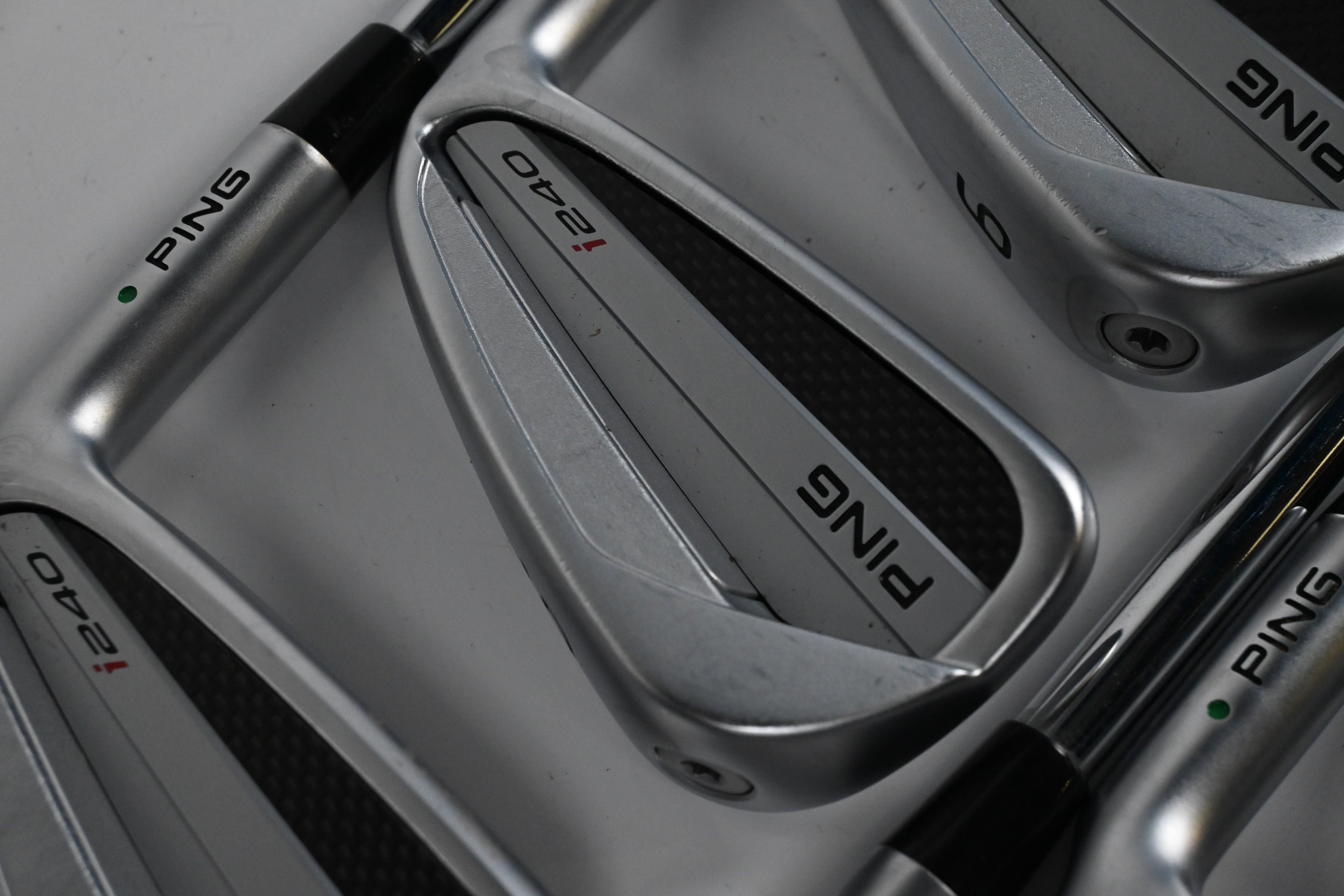 Ping I240 Irons / 4-PW / Green Dot / Stiff Flex KBS Tour 120 Steel Shafts