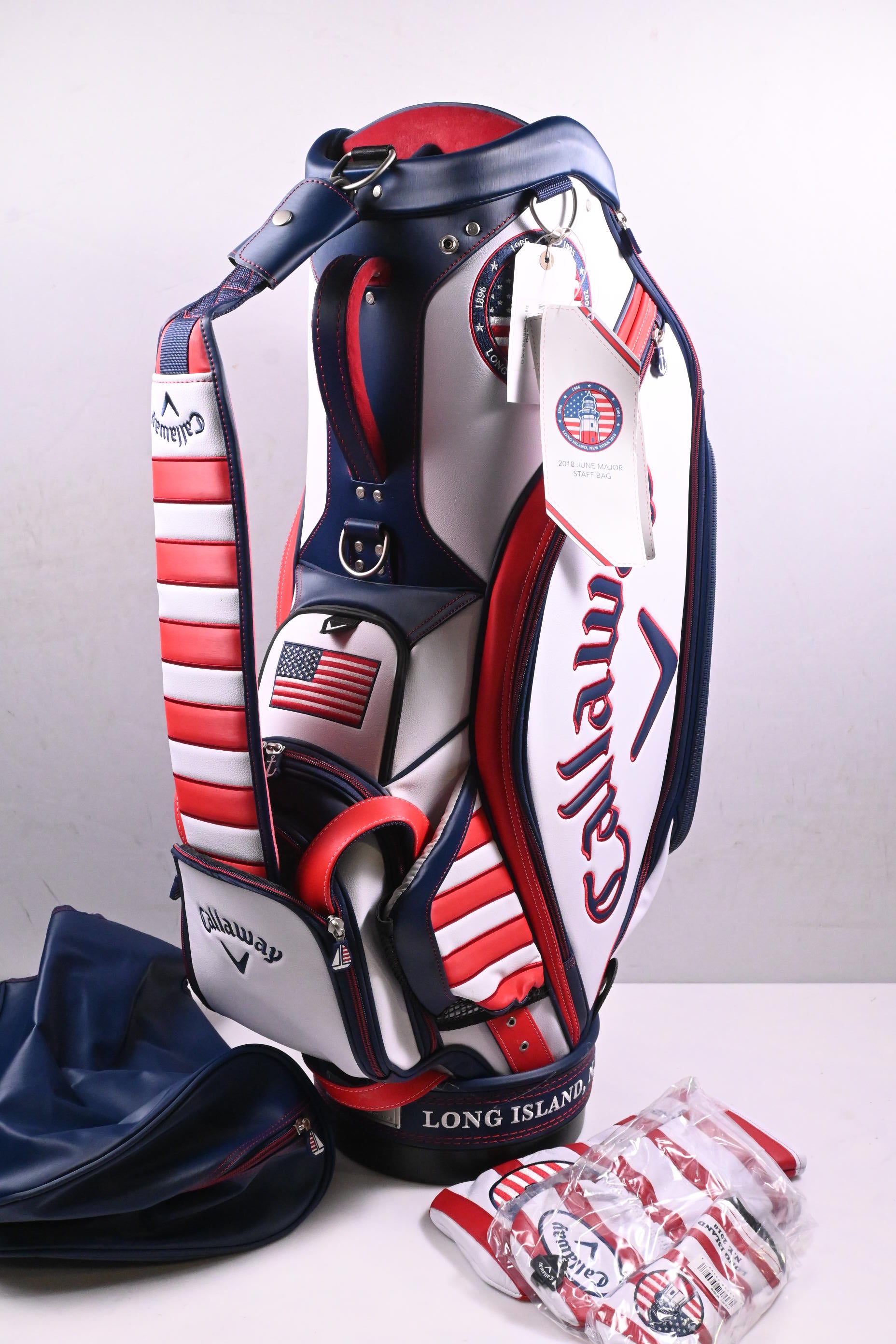 Callaway 2018 US Open Tour Bag / 6-Way Divider / White, Blue, Red