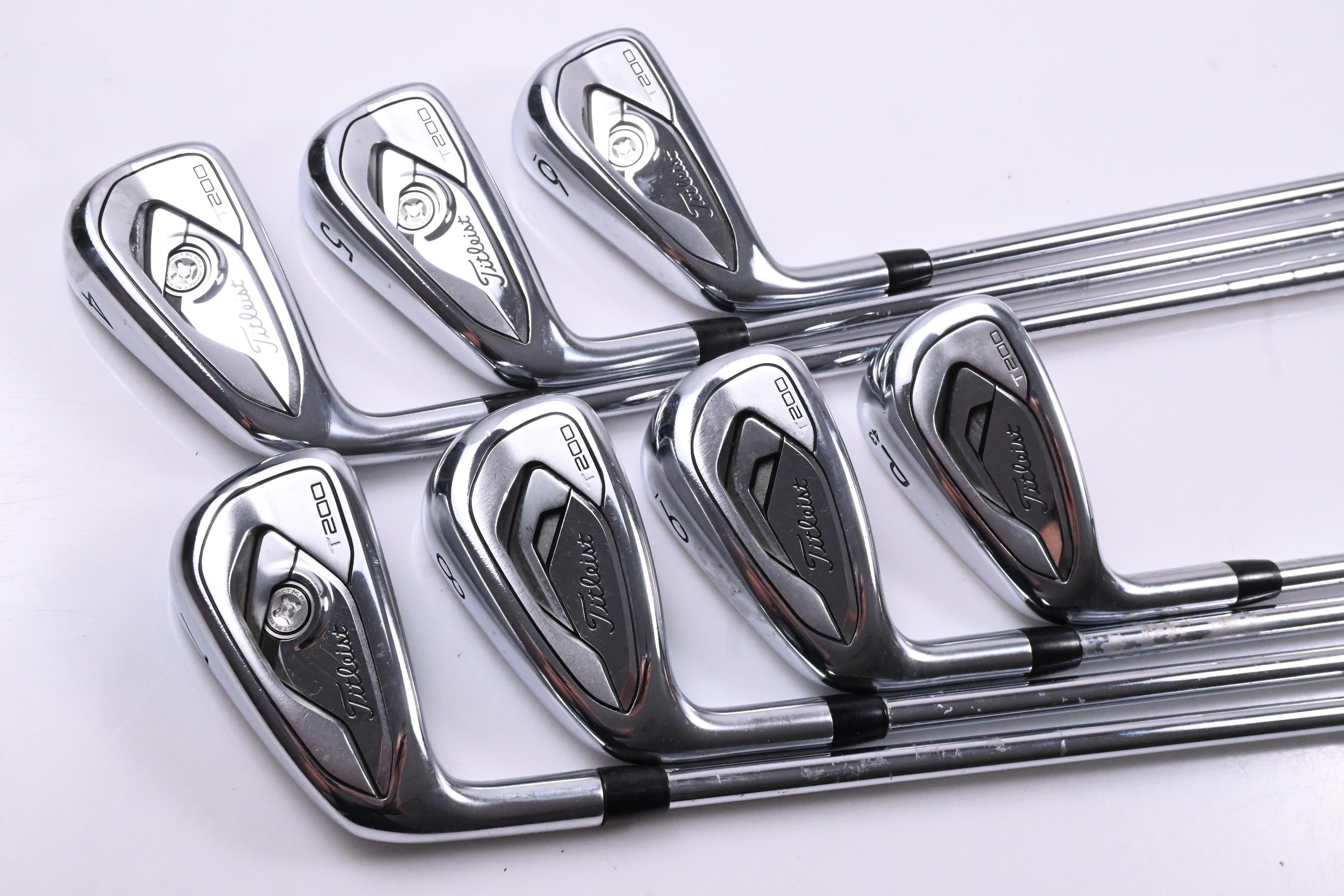Left Hand Titleist T200 2019 Irons / 4-PW / Stiff Flex AMT Black S300 Shafts