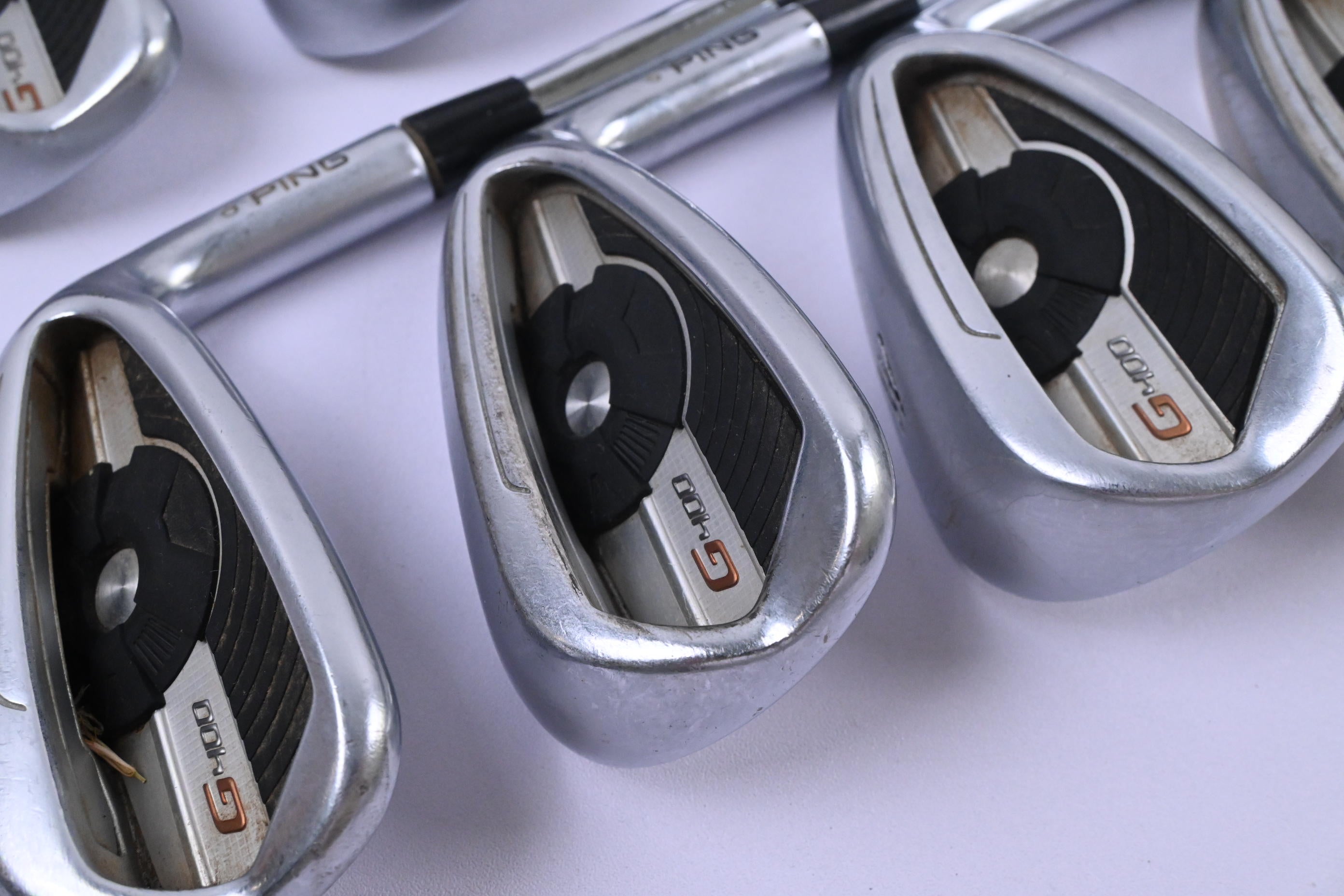 Ping G400 Irons / 5-PW+GW+SW / White Dot / Stiff Flex Ping CFS Shafts