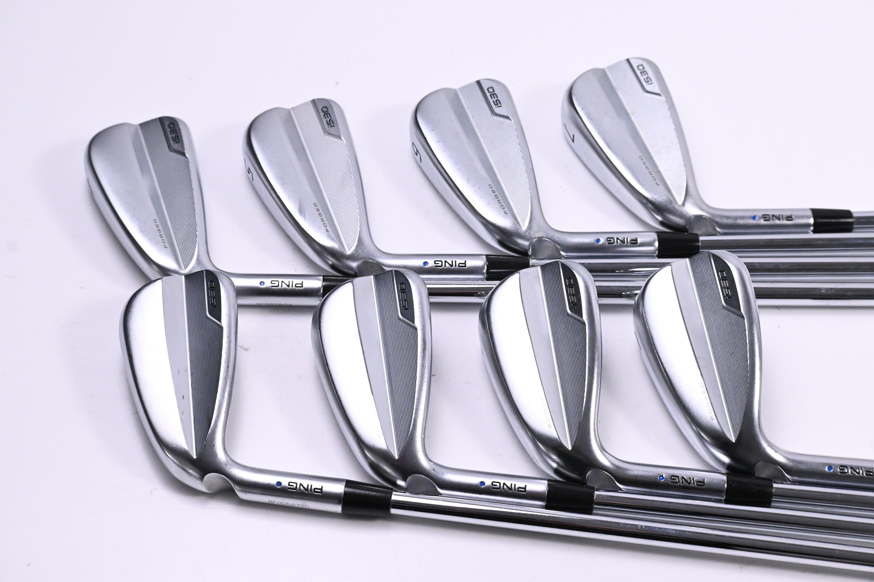Left Hand Ping i530 Irons / 4-PW+UW / Blue Dot / Stiff Flex Ping AWT 2.0 Shafts