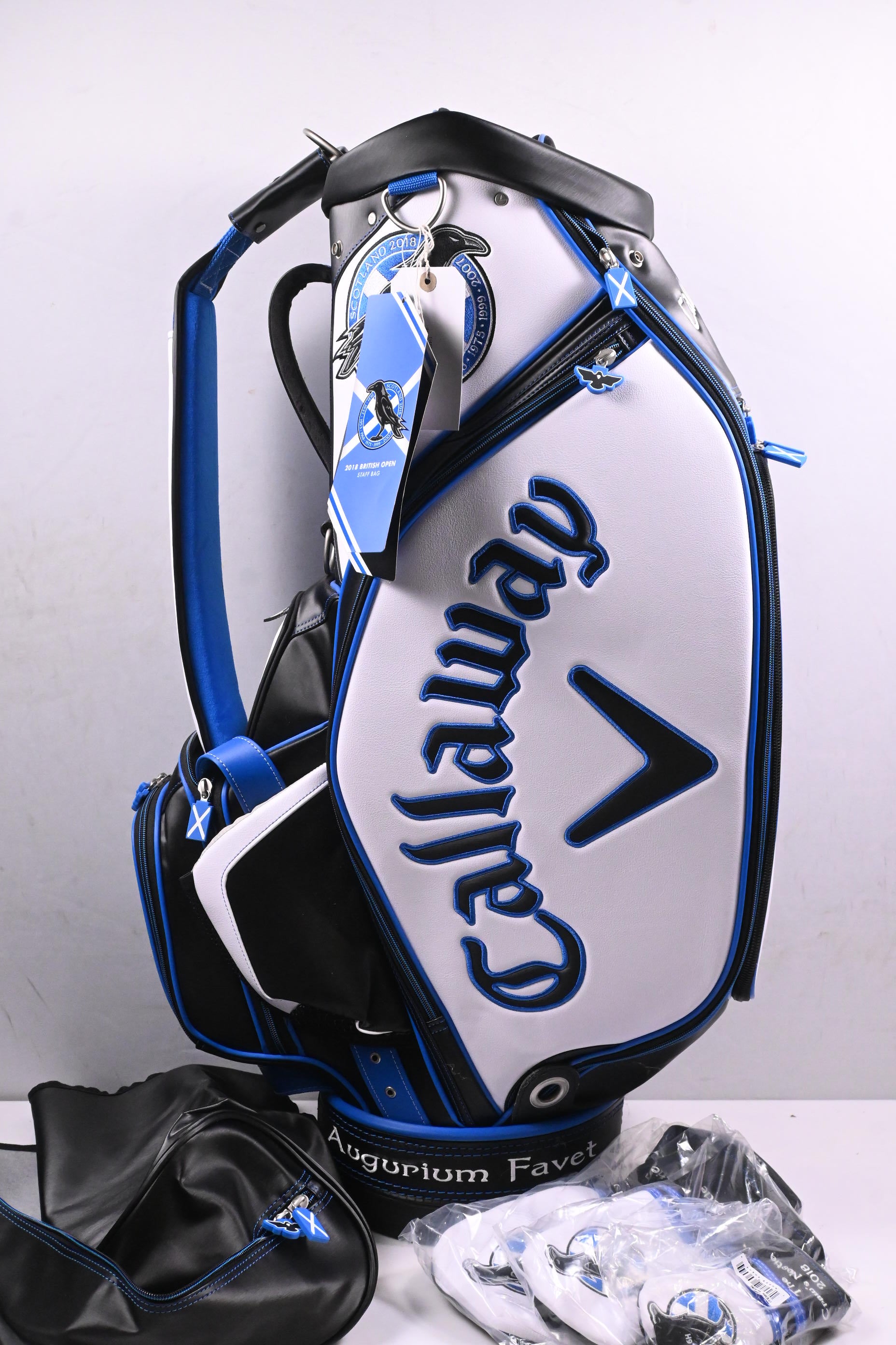 Callaway 2018 Open Championship Tour Bag / 6-Way Divider / White, Black, Blue