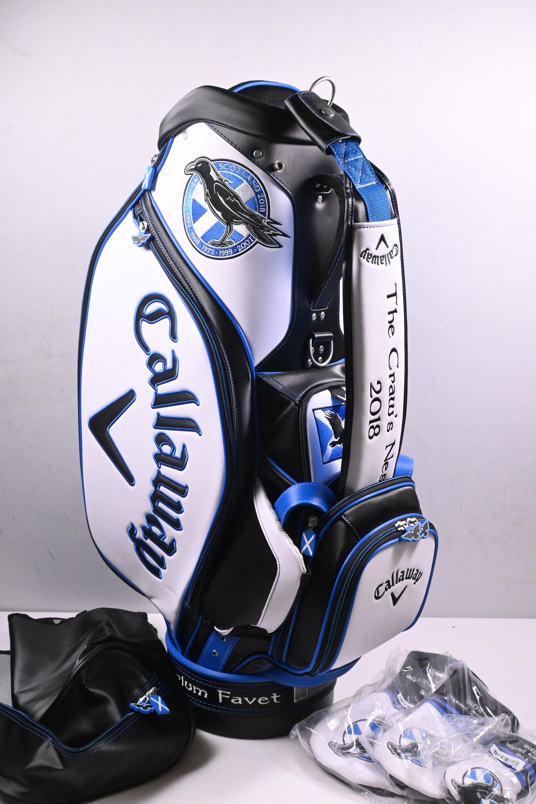 Callaway 2018 Open Championship Tour Bag / 6-Way Divider / White, Black, Blue