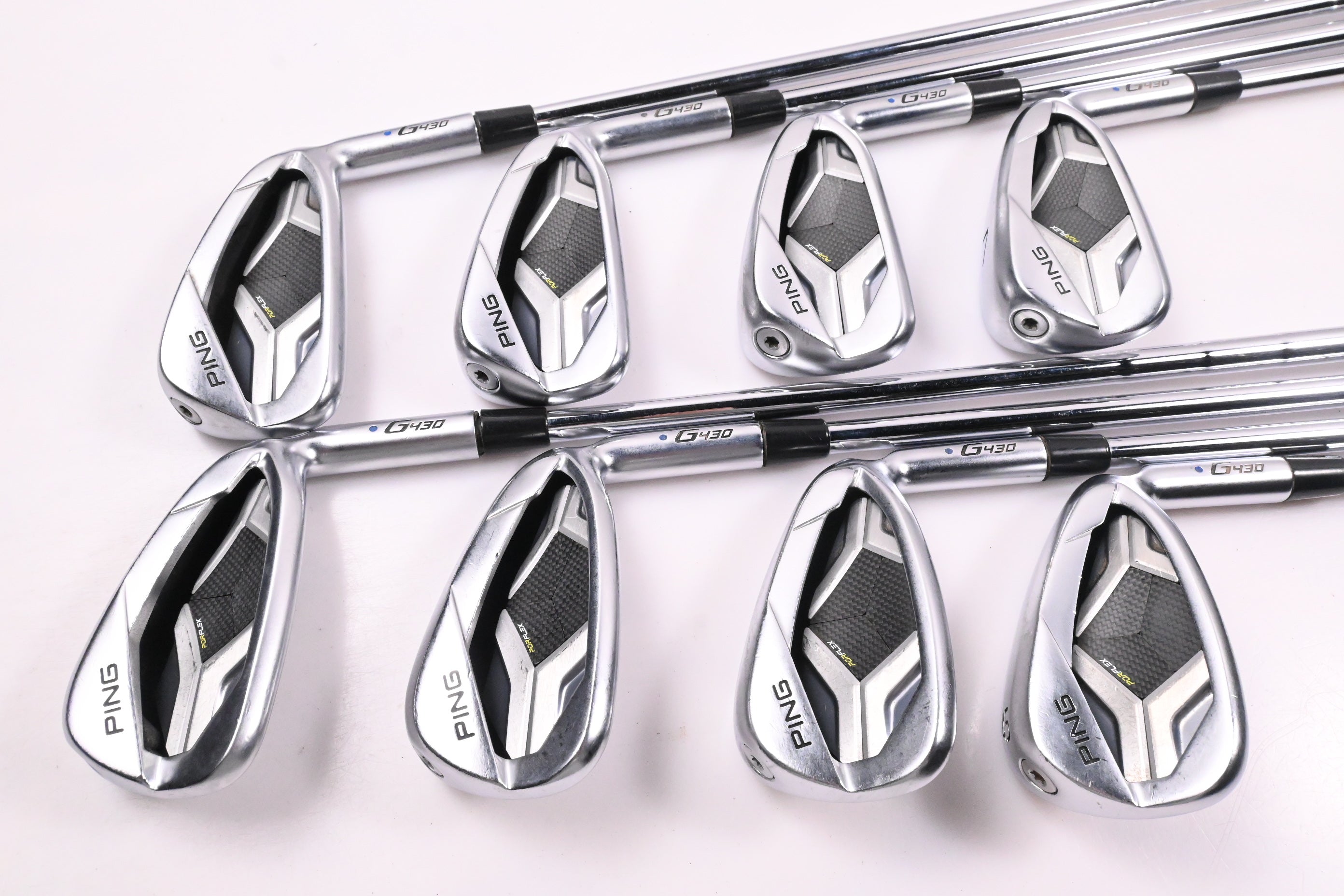 Ping G430 Irons / 4-PW+45° / Blue Dot / Stiff Flex N.S.Pro Modus3 Tour 105 Shafts