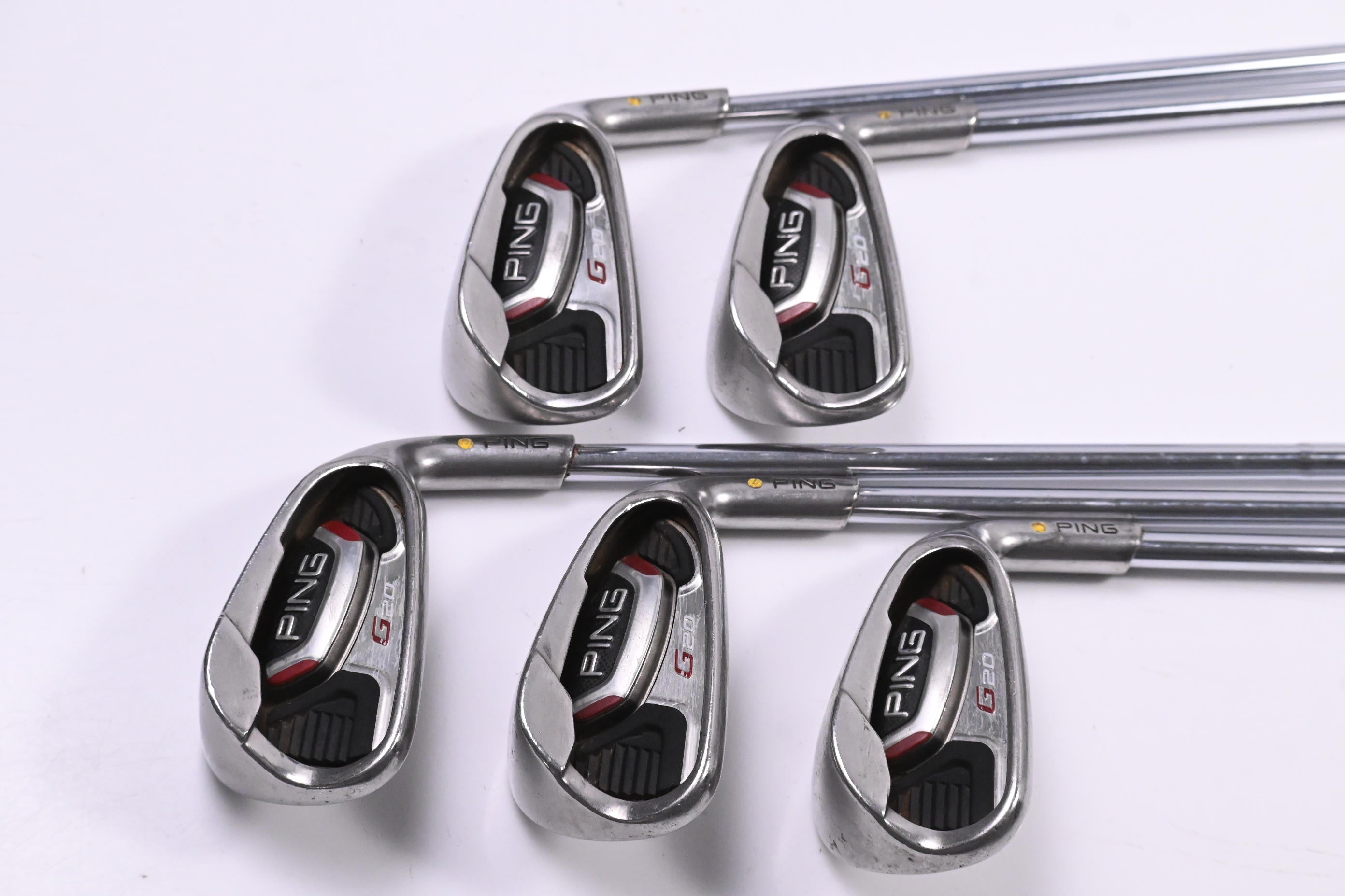 Ping G20 Irons / 6-PW / Yellow Dot / Regular Flex Ping CFS Distance Shafts