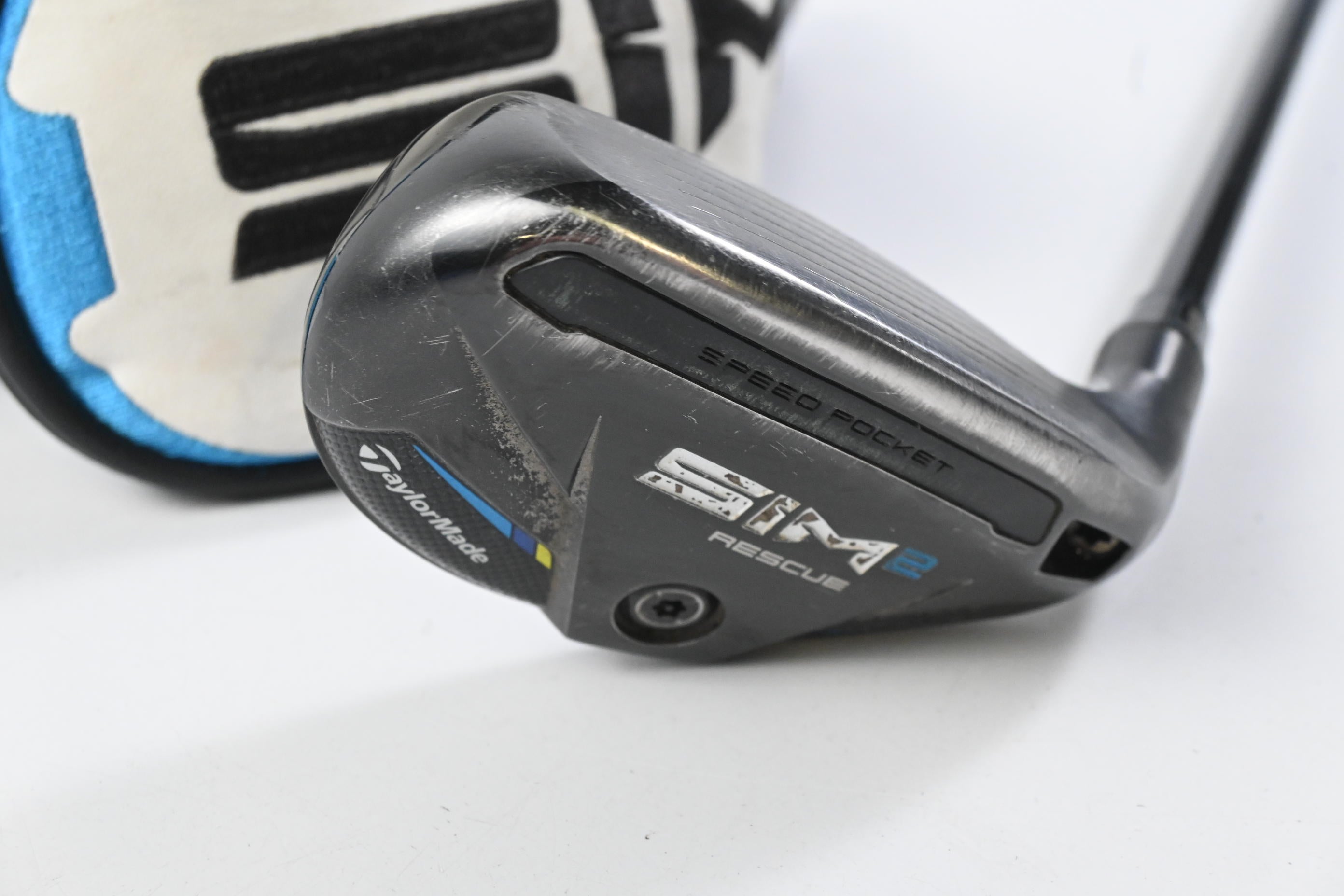 Taylormade SIM2 #4 Hybrid / 22 Degree / Stiff Flex Tensei AV Raw Blue 80 Shaft