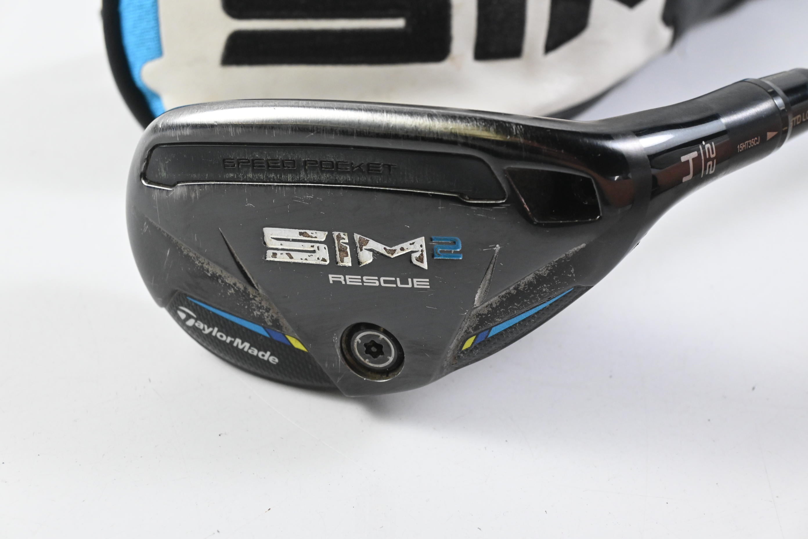 Taylormade SIM2 #4 Hybrid / 22 Degree / Stiff Flex Tensei AV Raw Blue 80 Shaft