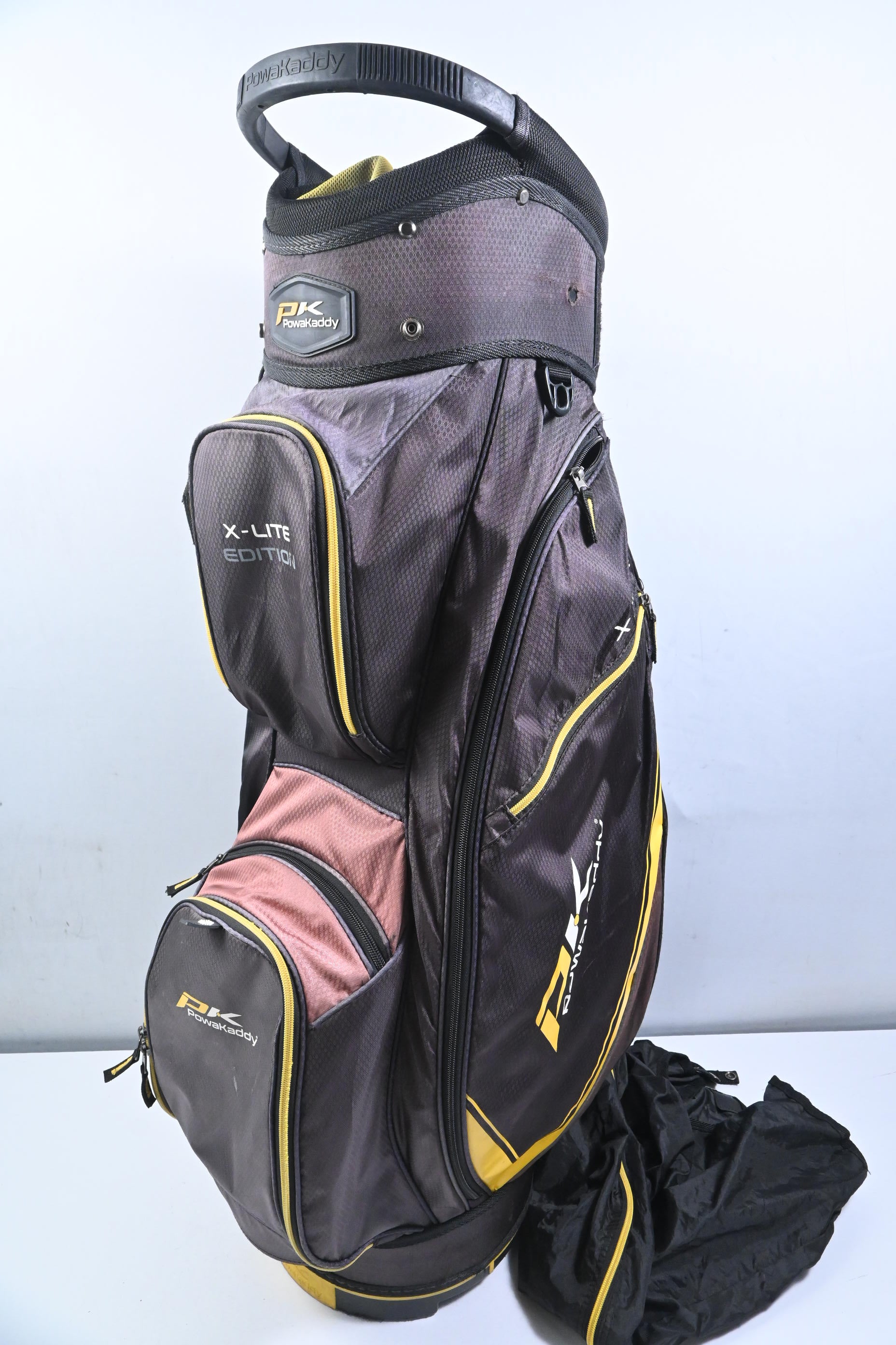 Powakaddy X-Lite Cart Bag / 14-Way Divider / Black, Yellow