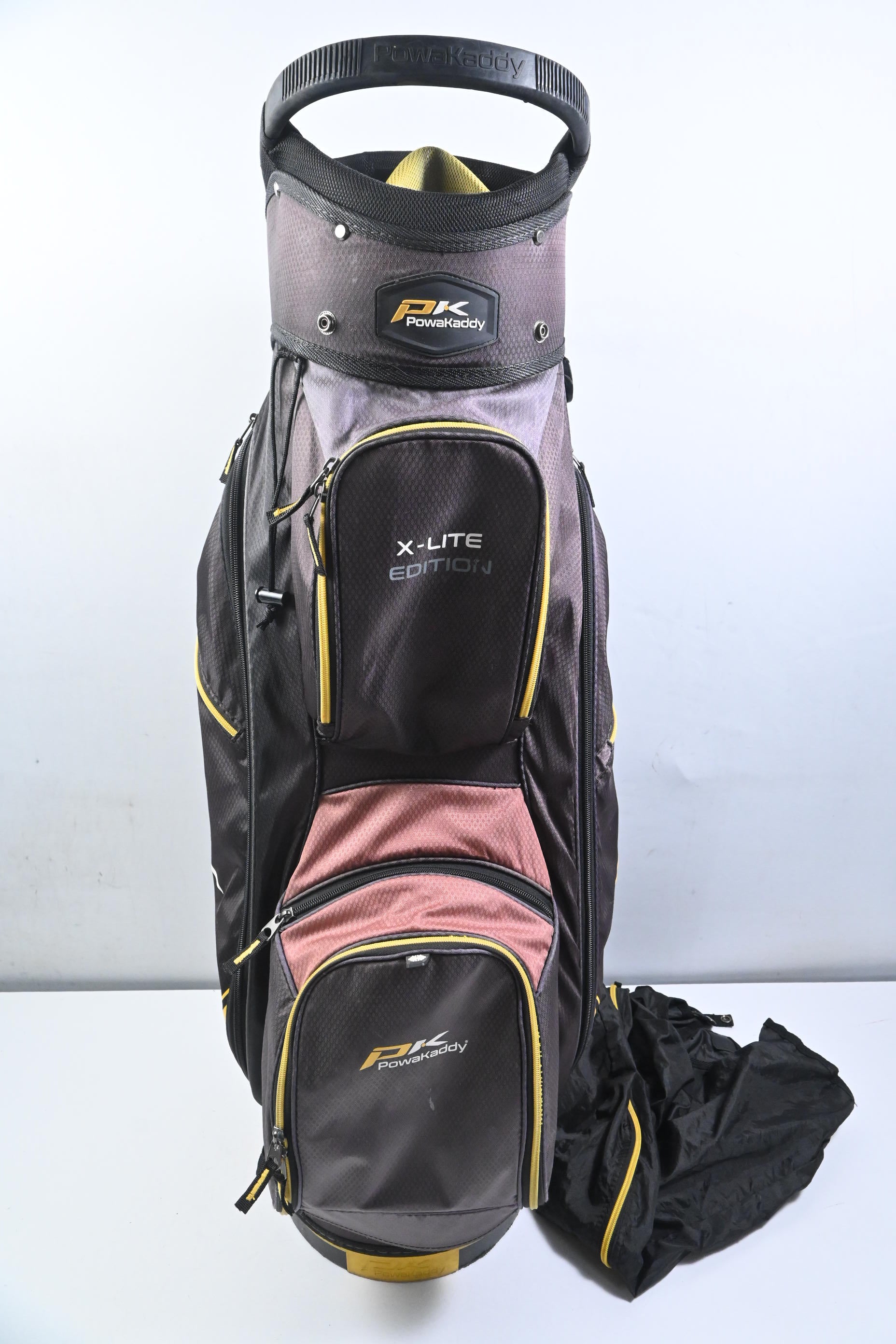 Powakaddy X-Lite Cart Bag / 14-Way Divider / Black, Yellow