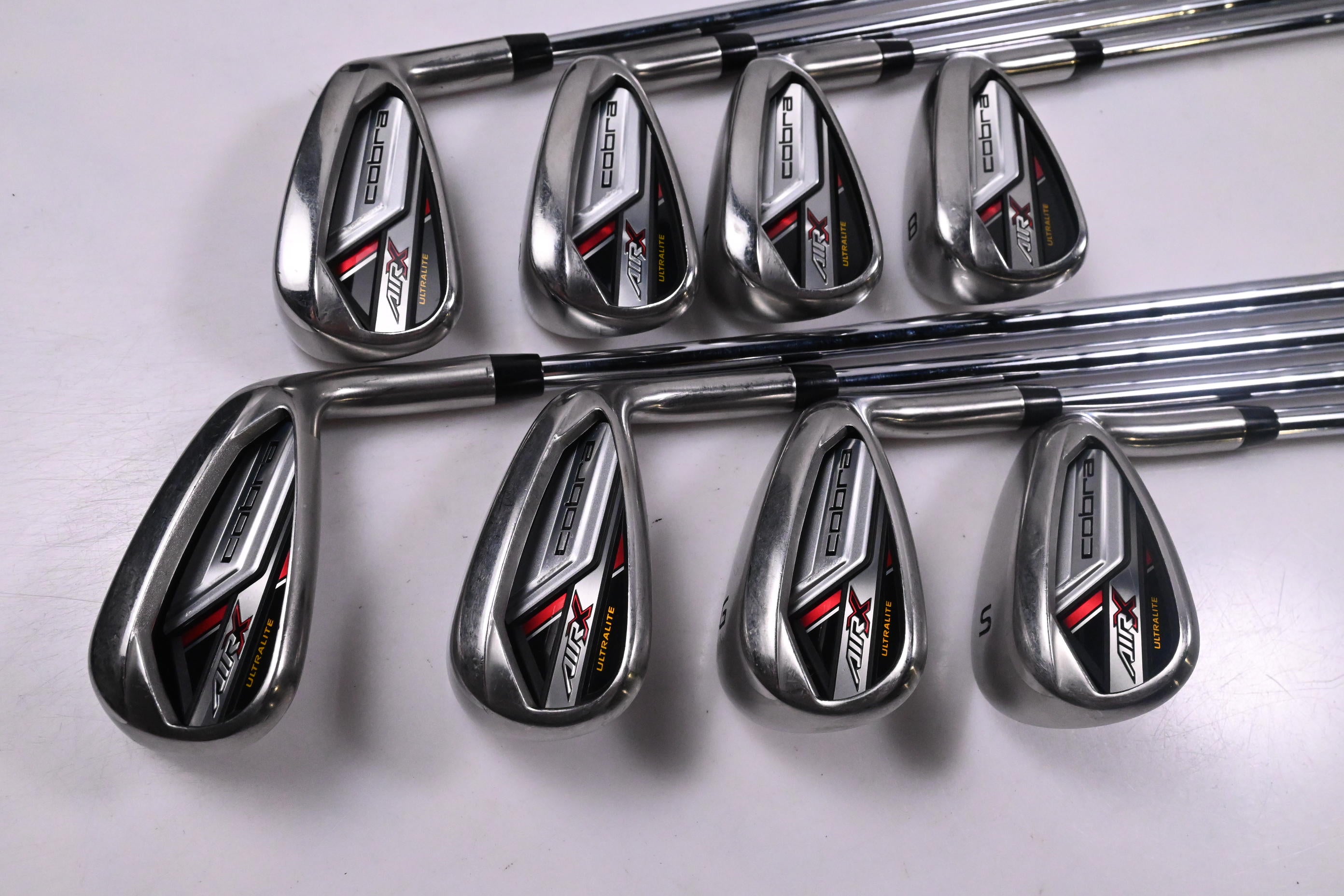 Cobra Air-X 2.0 Irons / 5-PW+GW+SW / Stiff Flex KBS $-Taper Lite Shafts