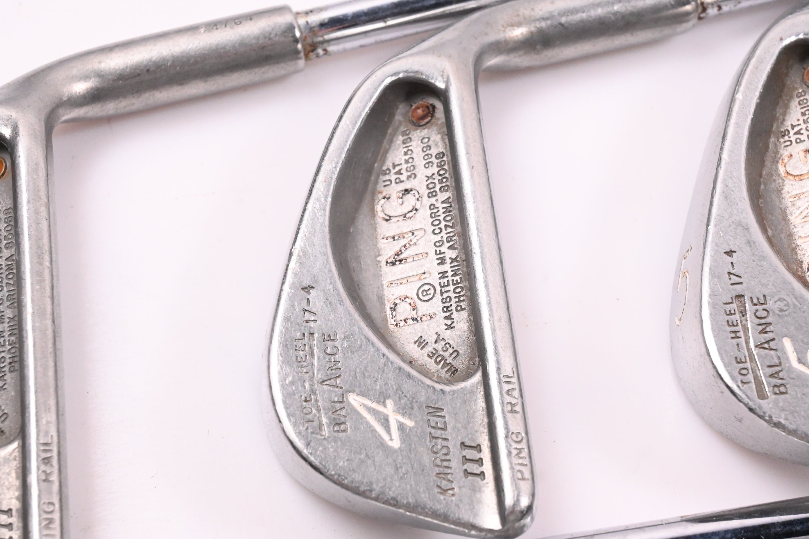 Ping Karsten III Irons / 3-9i / Brown Dot / Stiff Flex Ping Karsten KT Steel Shafts