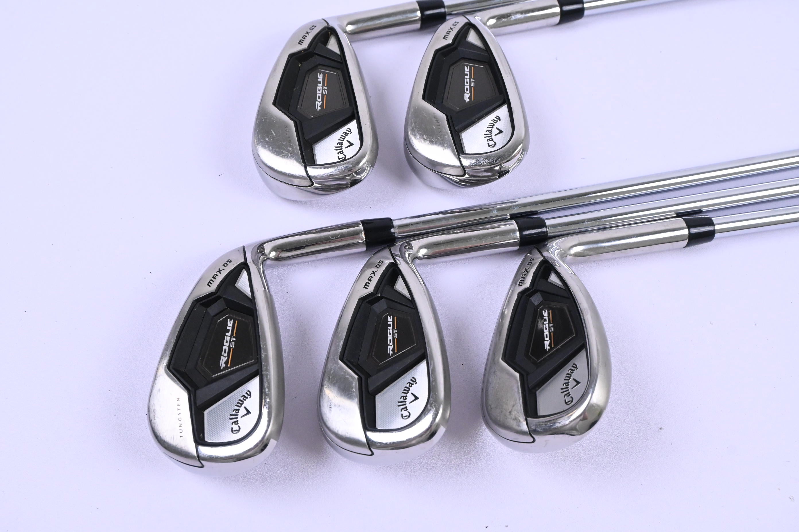 Callaway Rogue ST Max OS Irons / 7-PW+SW / Regular Flex Elevate MPH 85 Shafts