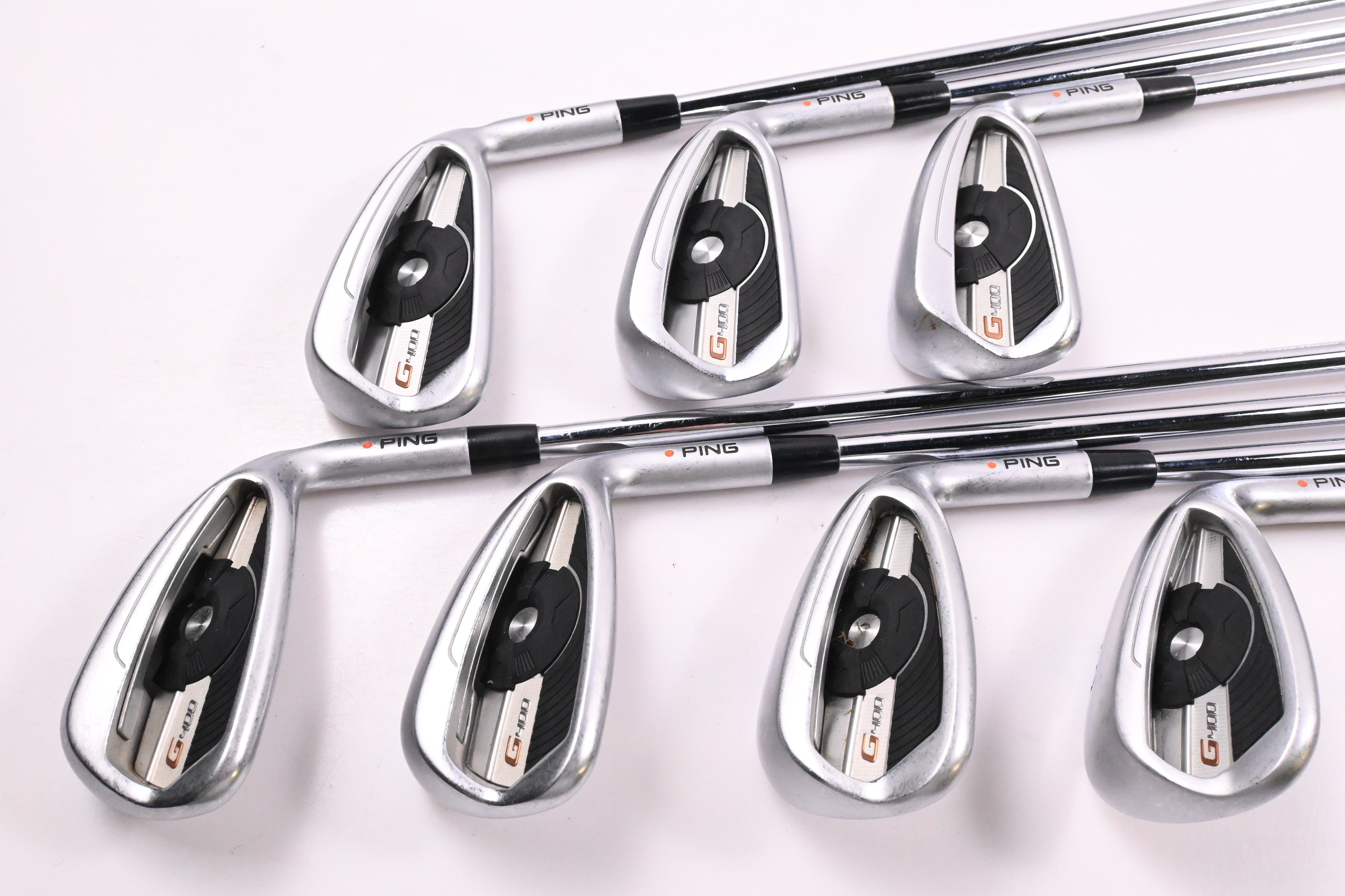 Ping G400 Irons / 5-PW+SW / Orange Dot / Regular Flex Ping AWT 2.0 Shafts