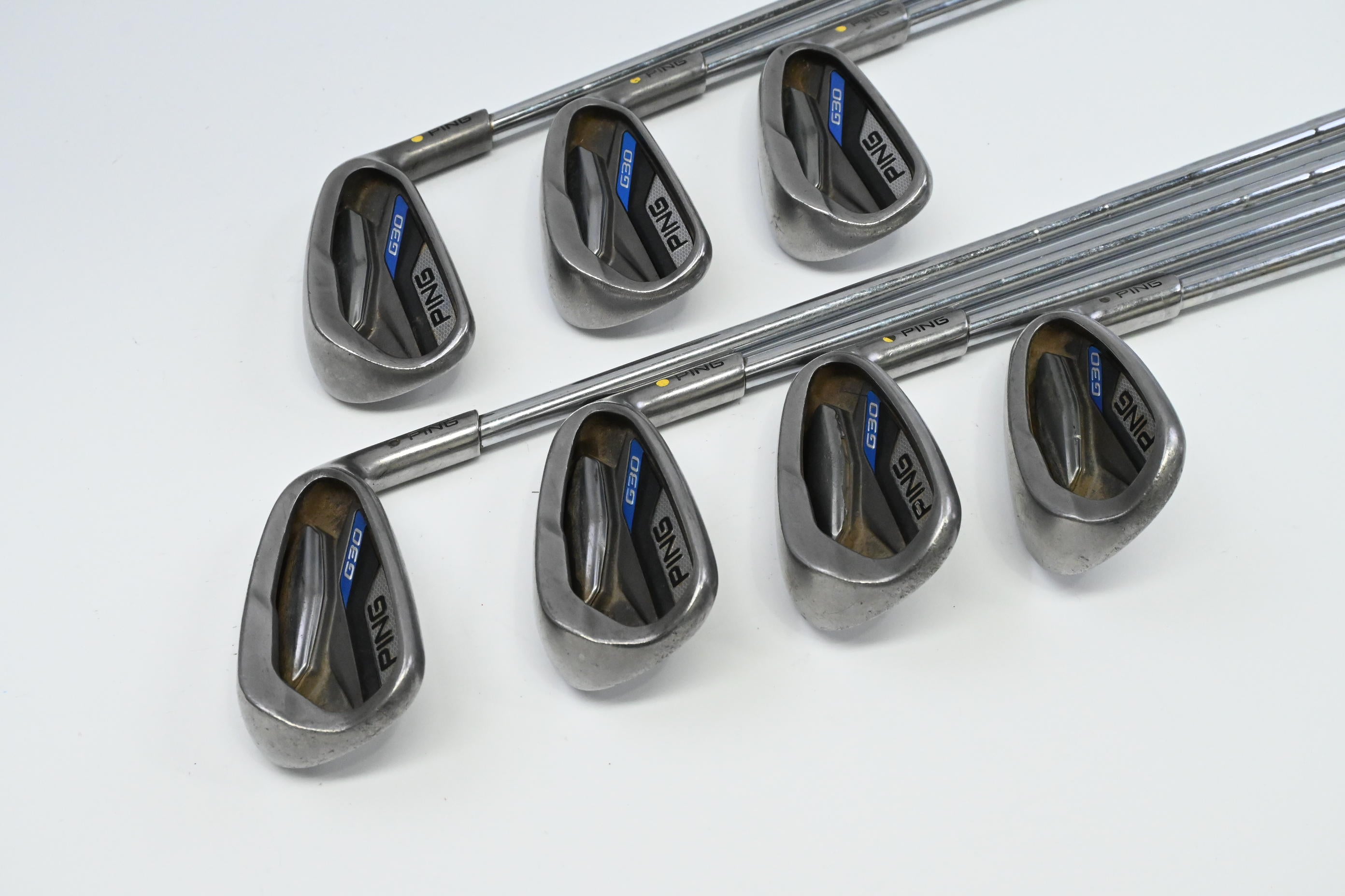 Ping G30 Irons / 5-PW+SW / Yellow Dot / Regular Flex Ping CFS Distance Shafts