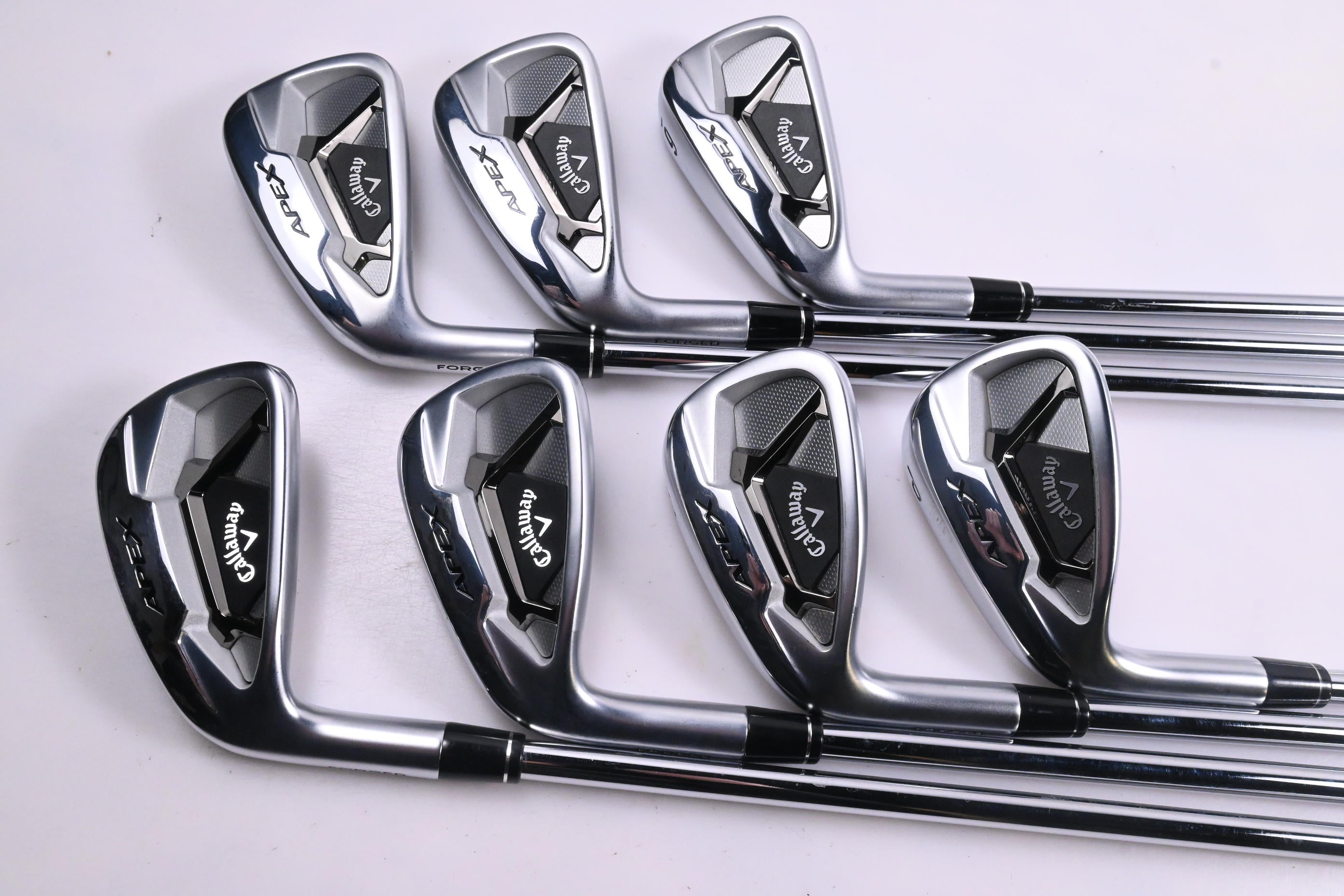 Left Hand Callaway Apex 21 Irons / 4-PW / Regular Flex Elevate MPH 95 Shafts