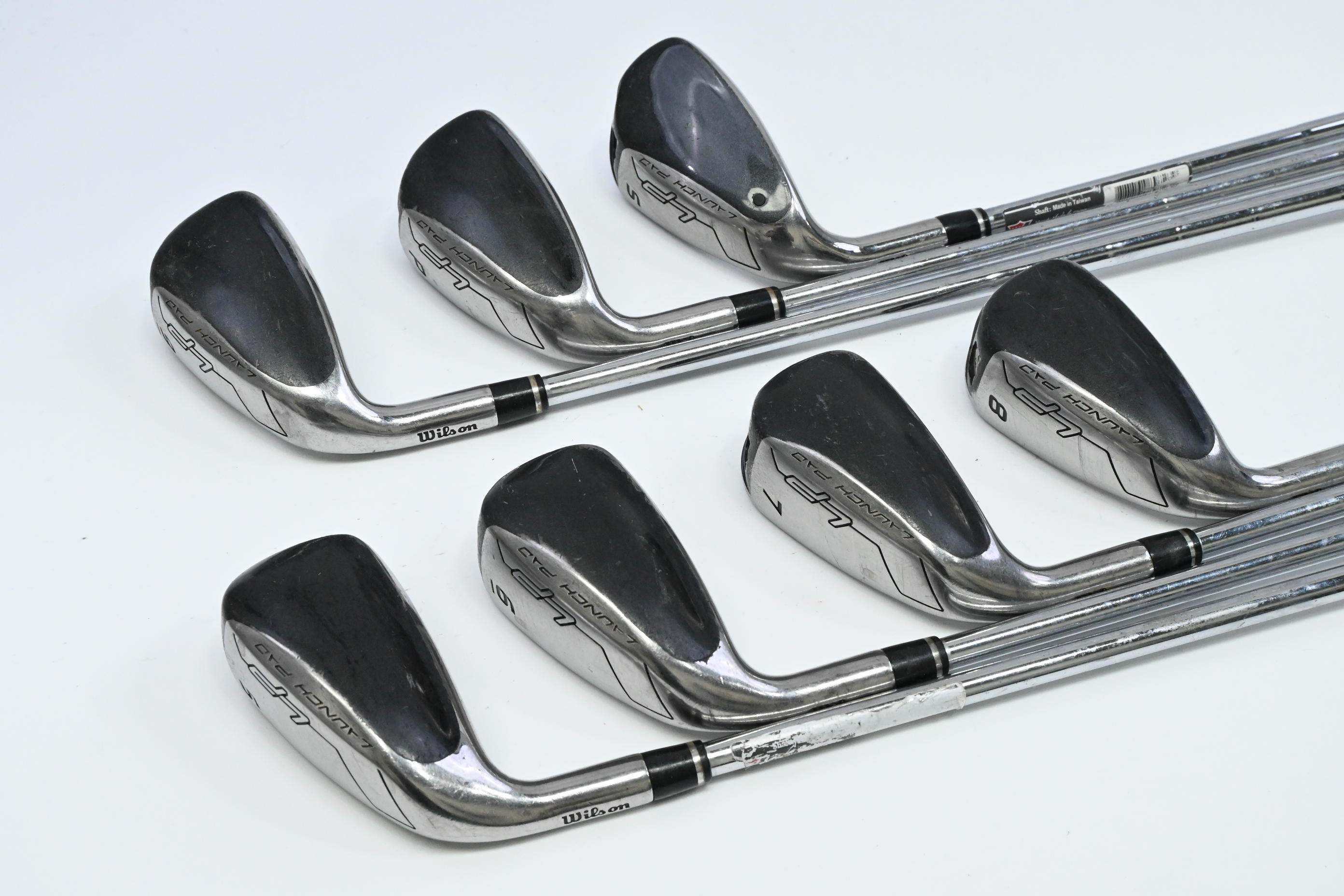 Left Hand Wilson Launch Pad Irons / 5-PW+SW / Regular Flex KBS Tour 80 Shafts