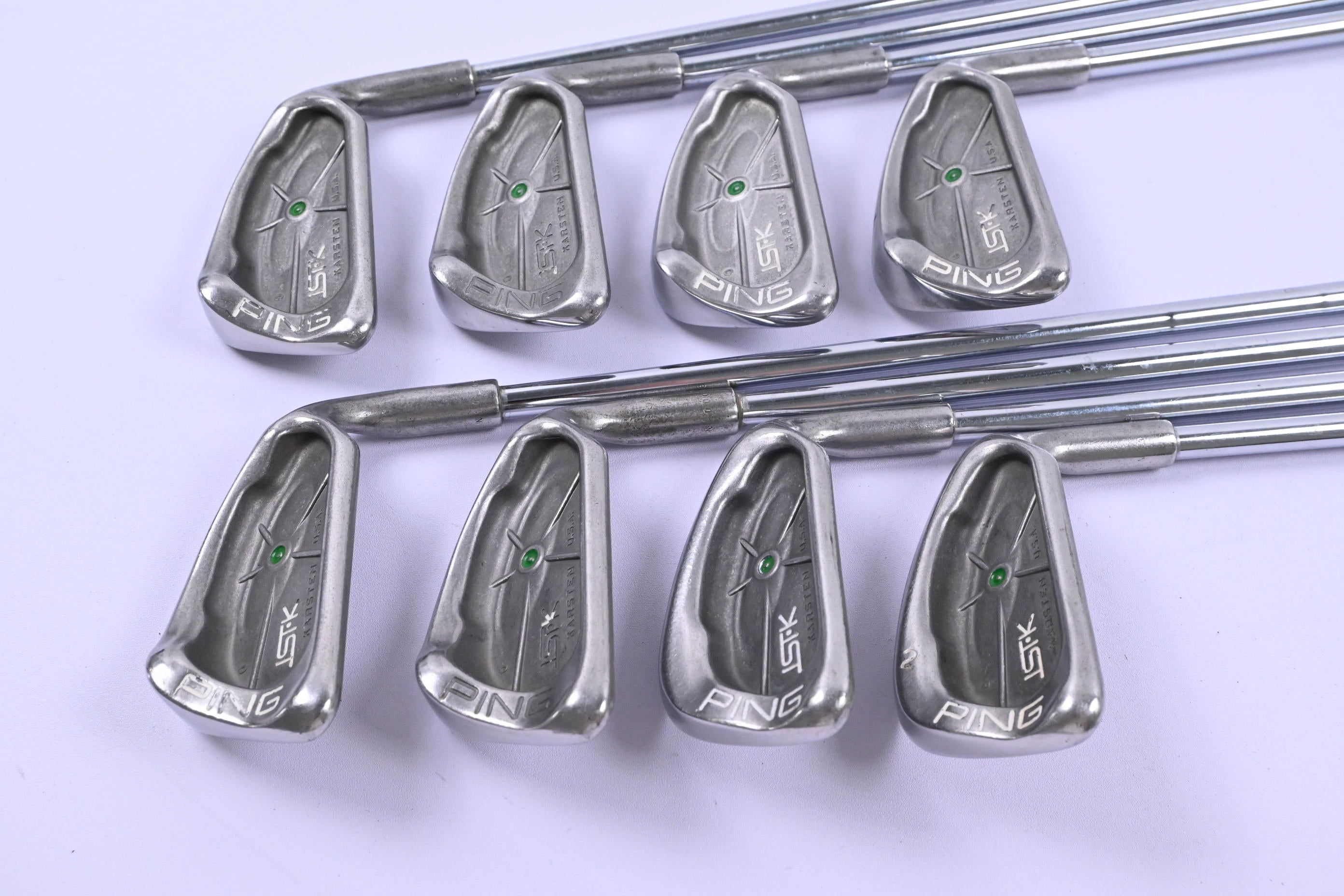 Ping ISI-K Irons / 4-PW+SW / Green Dot / Stiff Flex Ping Cushin JZ Shafts