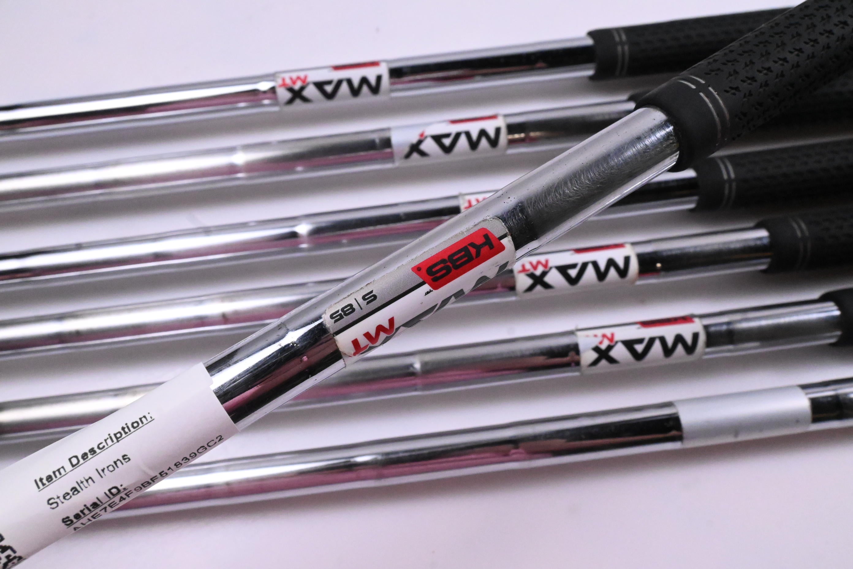 Taylormade Stealth Irons / 5-PW+SW / Stiff Flex KBS MAX MT 85 Shafts