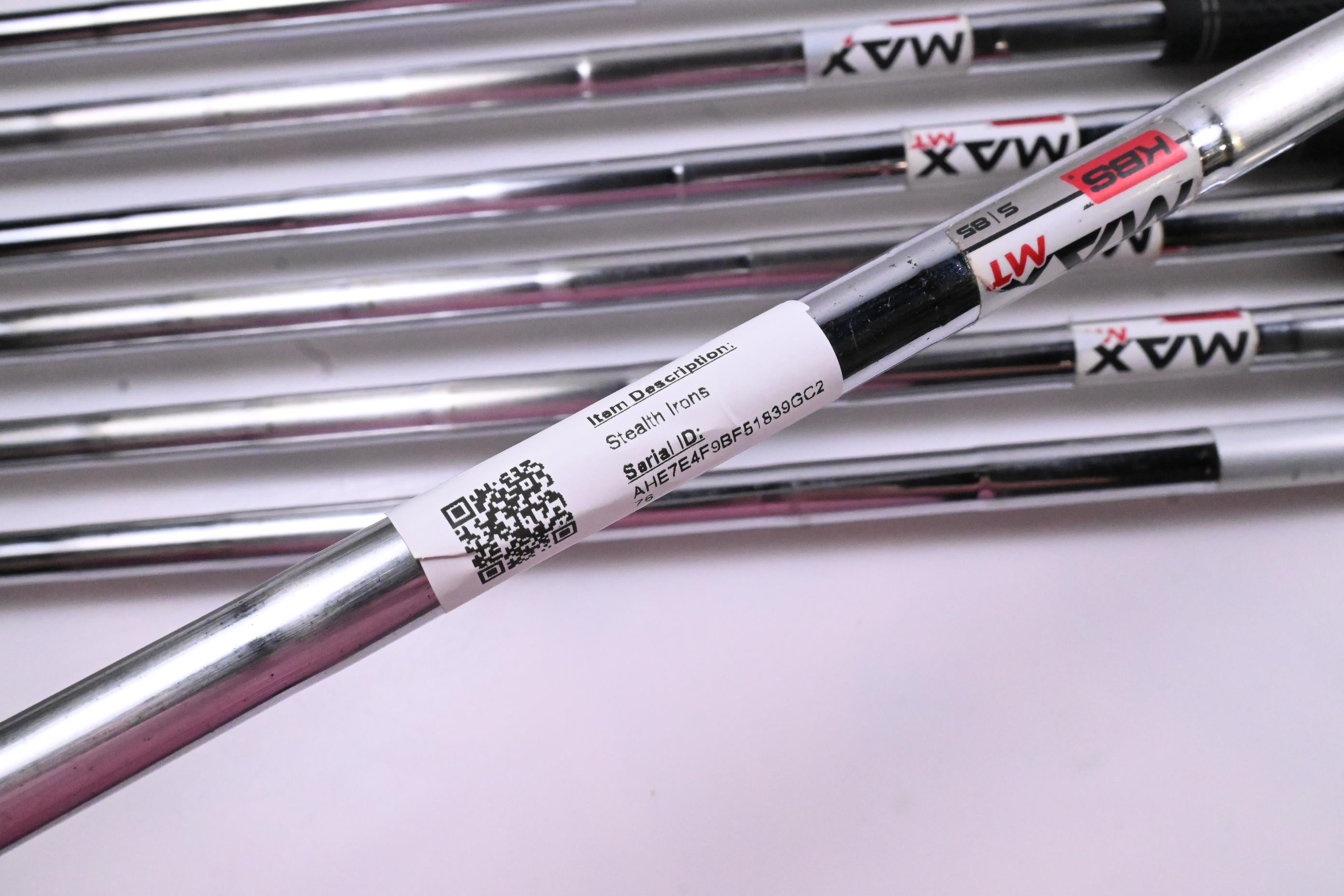 Taylormade Stealth Irons / 5-PW+SW / Stiff Flex KBS MAX MT 85 Shafts