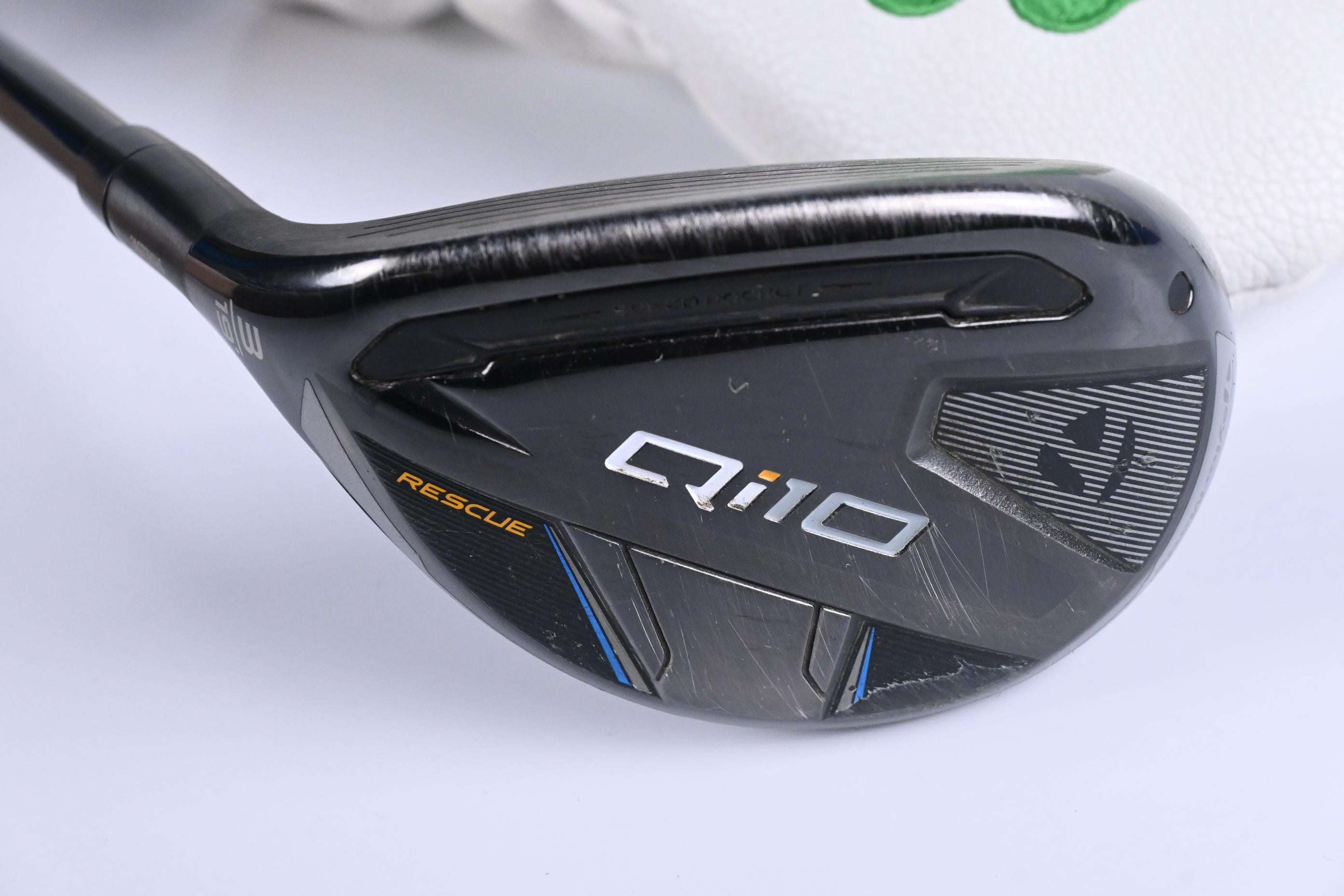 Left Hand Taylormade Qi10 #3 Hybrid / 19 Degree / Stiff Flex Ventus TR Blue 7