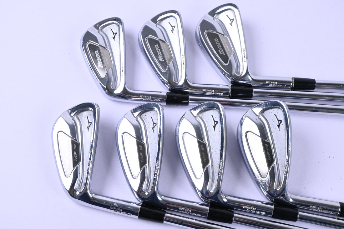 Left Hand Mizuno MP-59 Irons / 4-PW / Regular Flex Dynamic Gold XP R300 Shafts