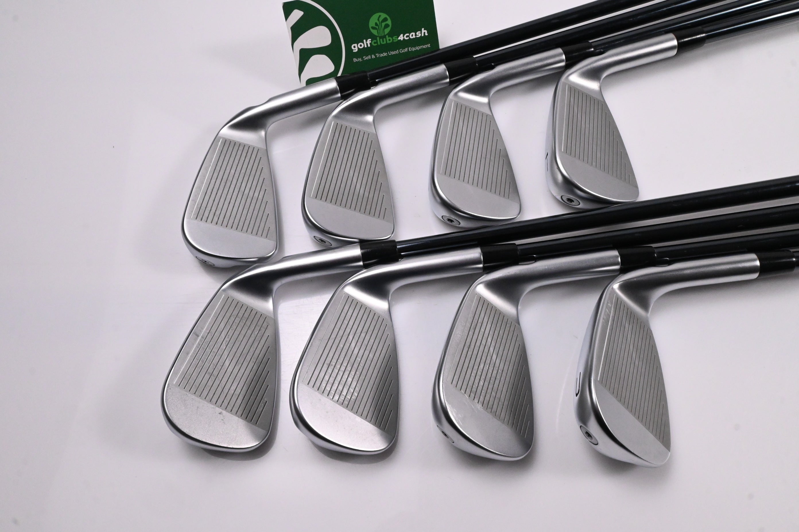 Left Hand Ping i530 Irons / 4-PW+GW / Green Dot / Stiff Flex UST Recoil Dart 75