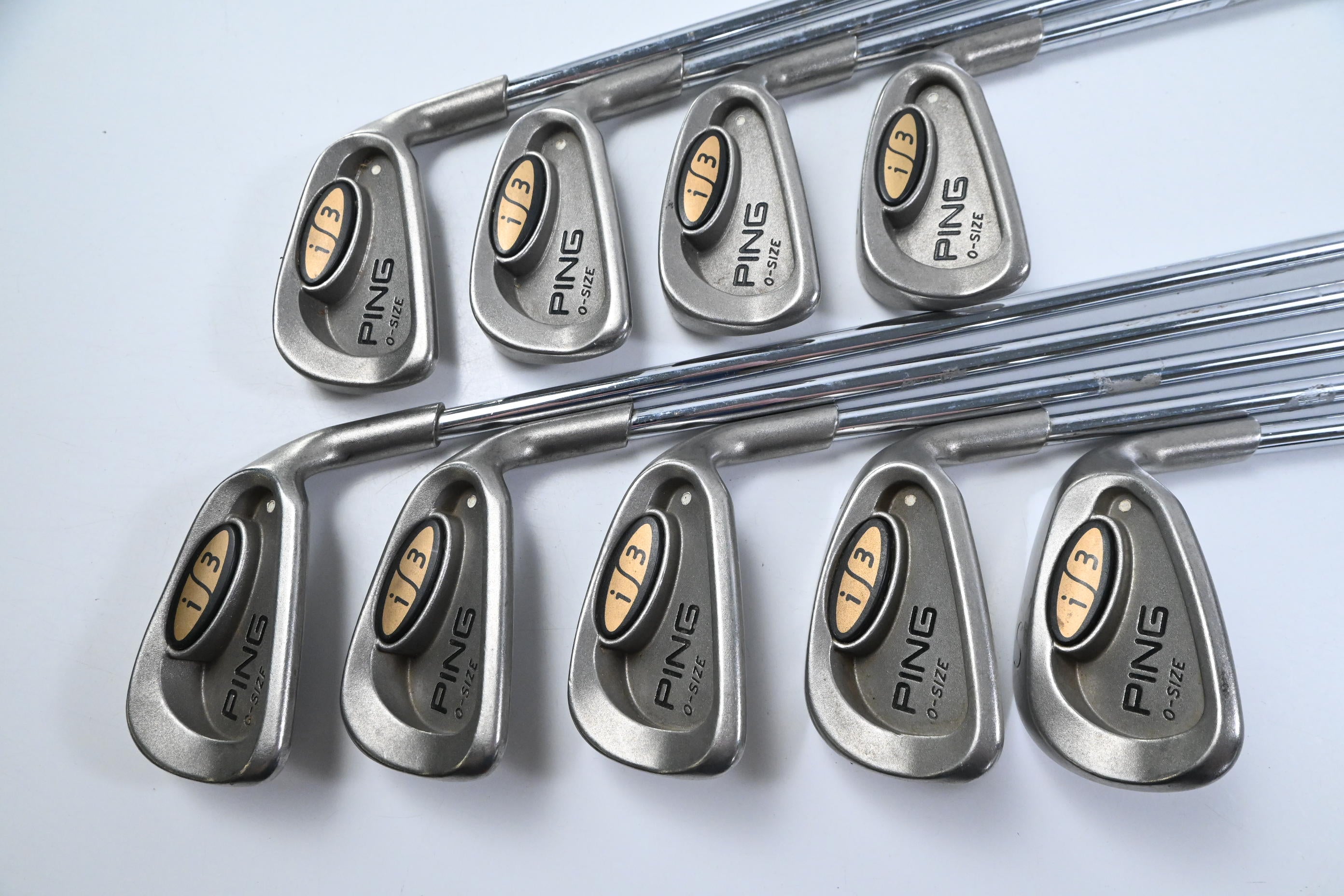 Ping i3 O-Size Irons / 3-PW+SW / White Dot / Regular Flex Cushin JZ Shafts
