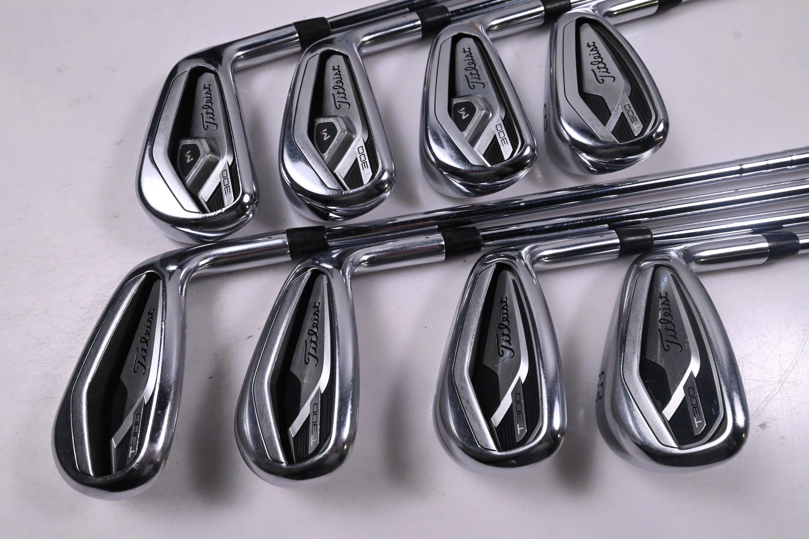 Titleist T300 2021 Irons / 5-PW+48°+53° / Stiff Flex AMT Black S300 Shafts