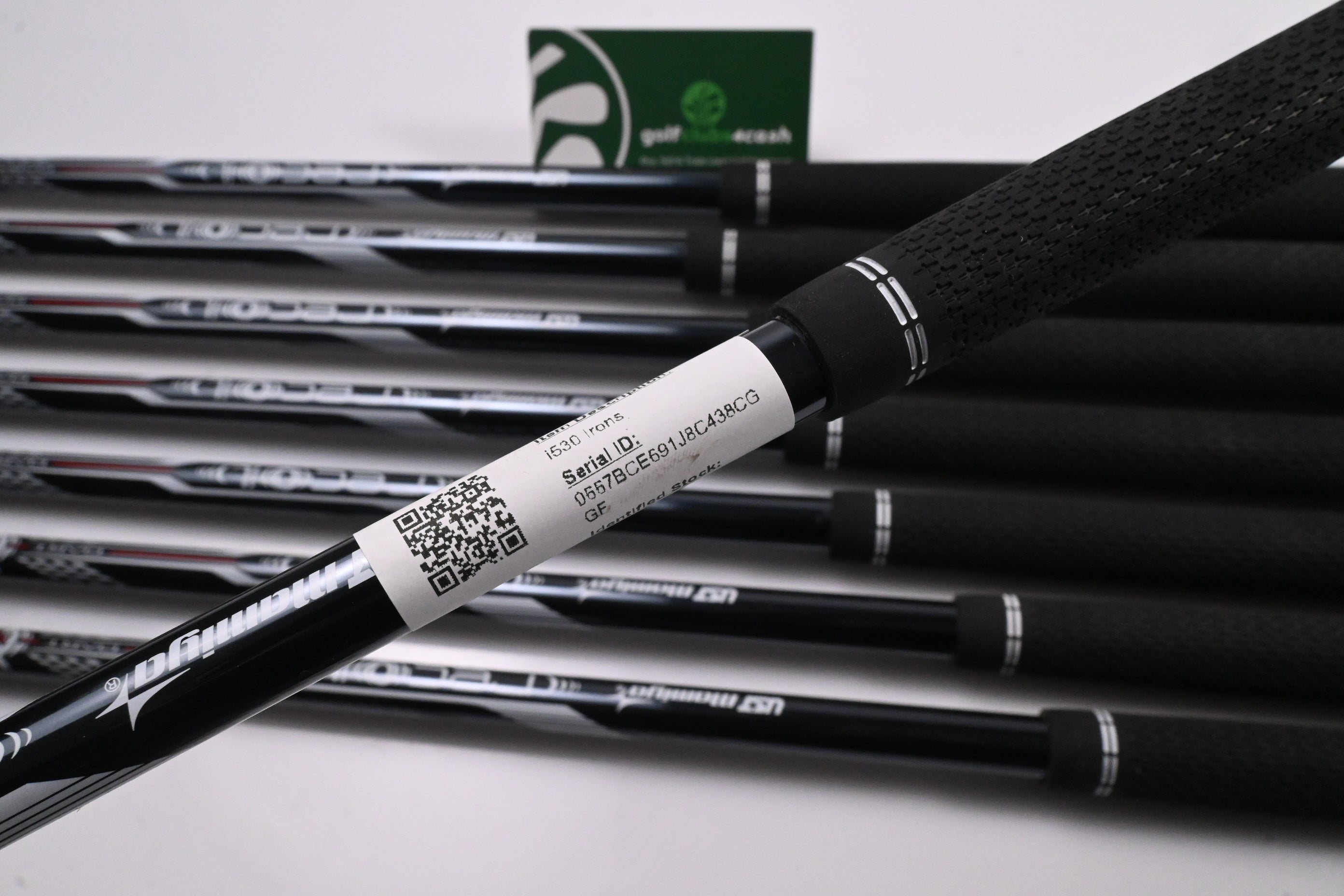 Left Hand Ping i530 Irons / 4-PW+GW / Green Dot / Stiff Flex UST Recoil Dart 75
